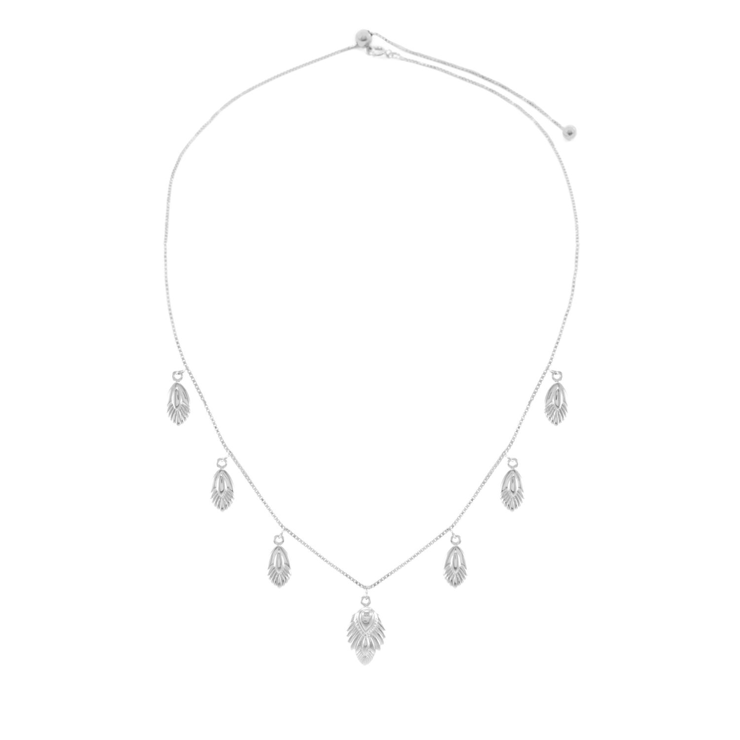 Artemis Slider Choker Necklace, White Rhodium