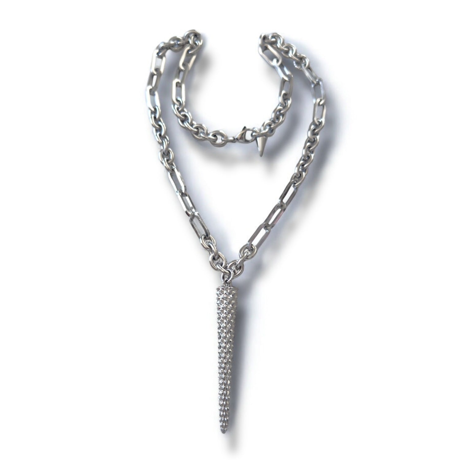 Artemis Spike Necklace White Gold