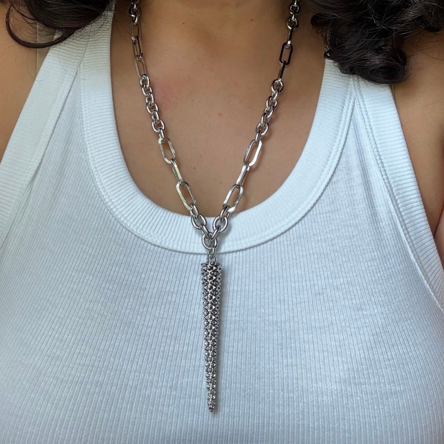 Artemis Spike Necklace White Gold