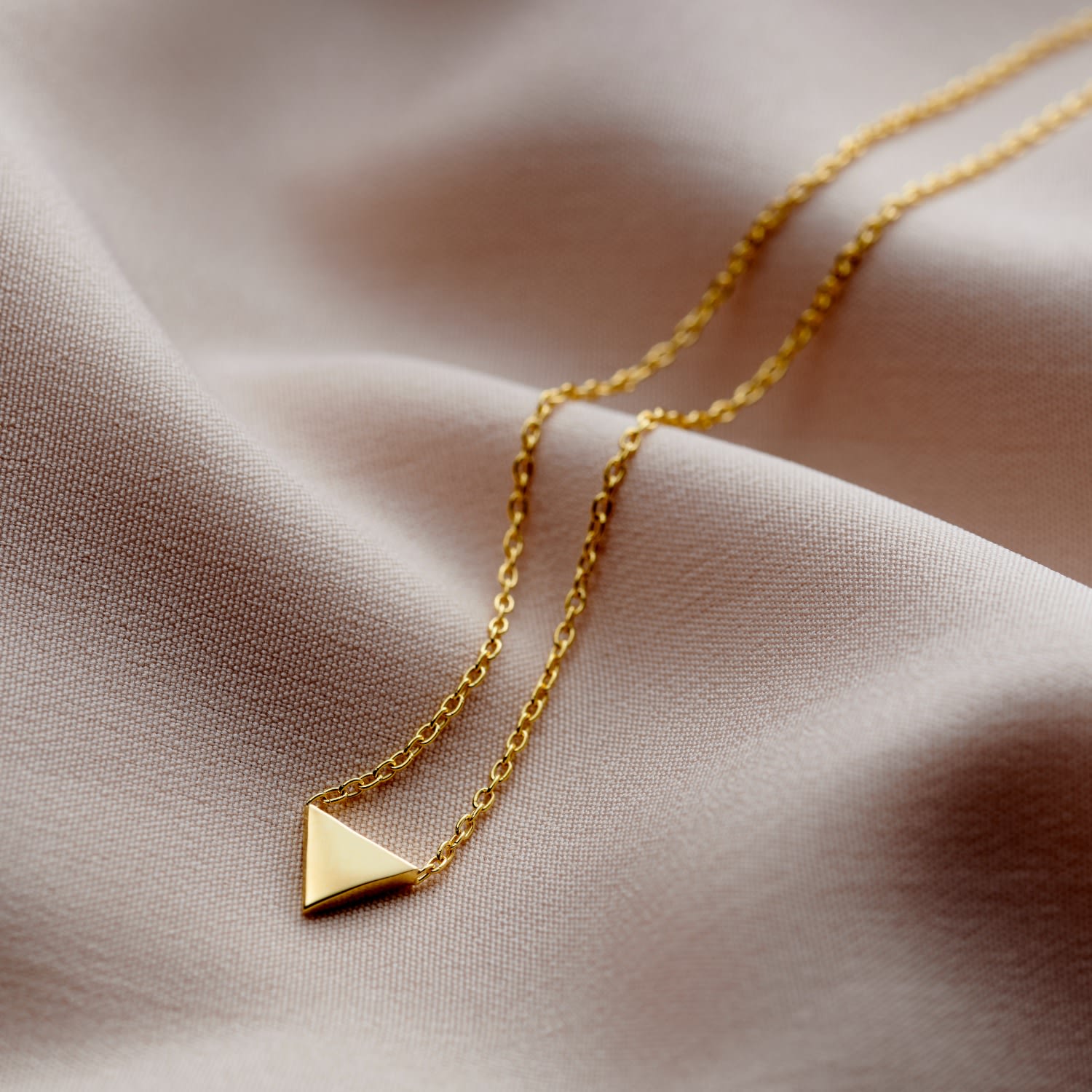 Yellow Gold Plated Mini Triangle Necklace