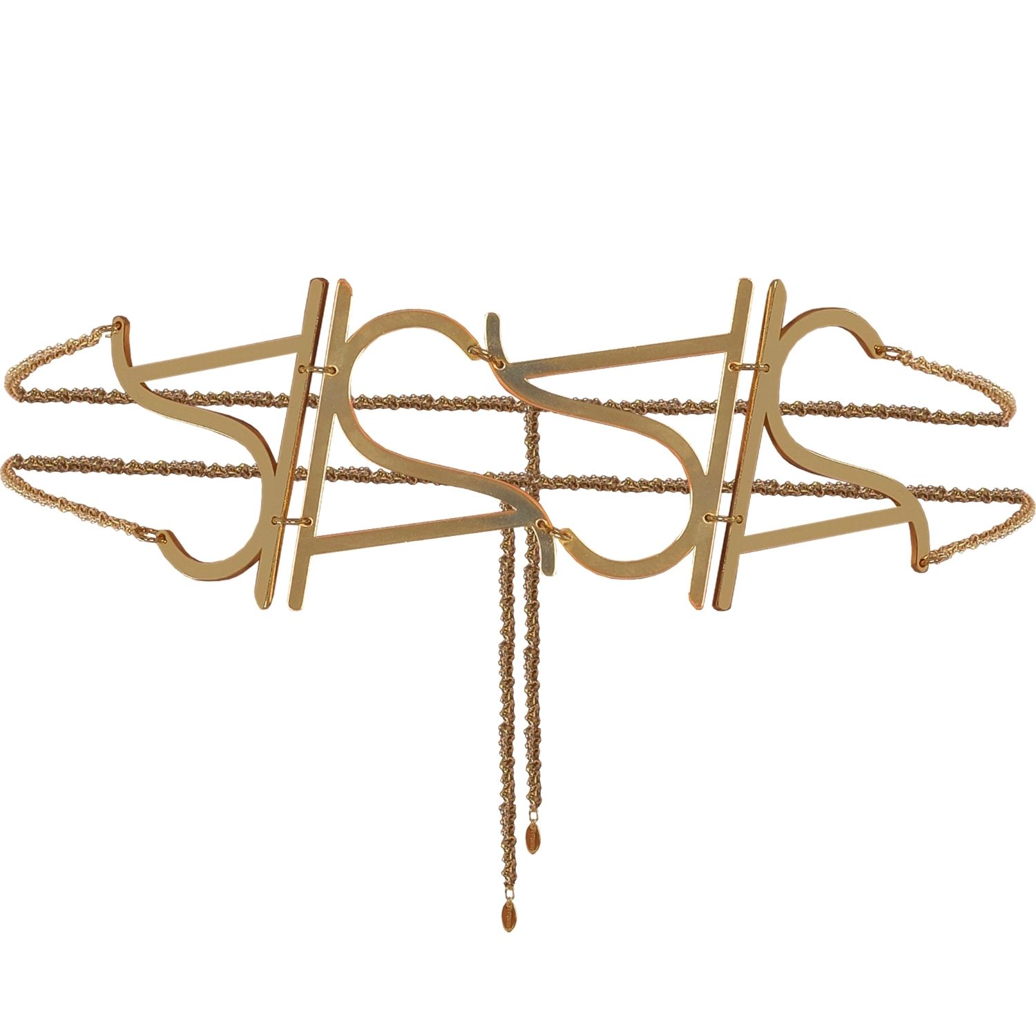 As Signature Logo Belt & Necklace Set In Gold