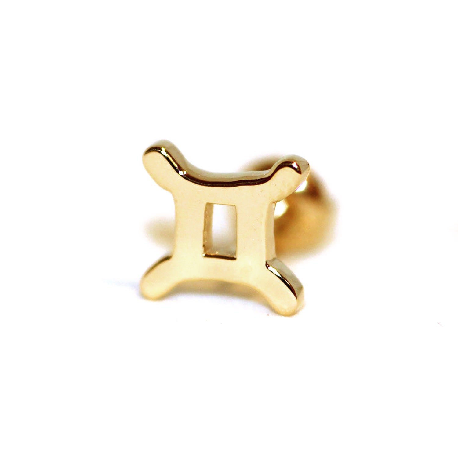 Astrology Gemin Yellow Gold Earrings