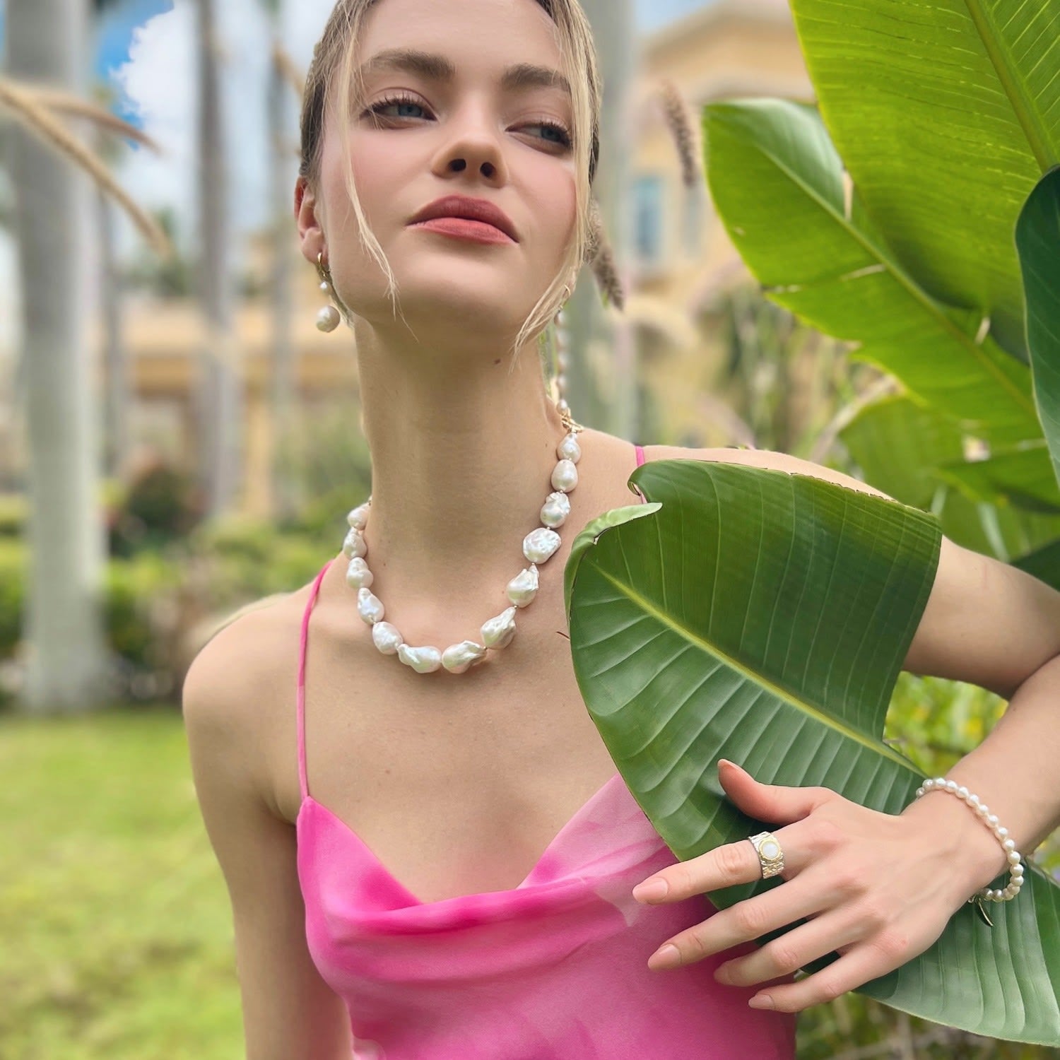 Baroque Pearls With Chain Chunky Necklace