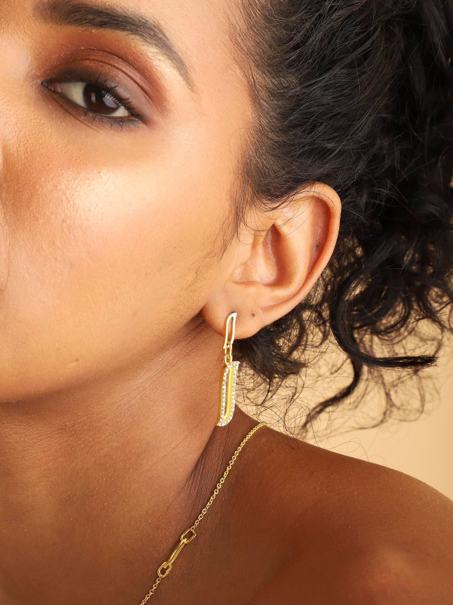 Asymmetric Earrings - Cubic Zirconia Wave Symphony