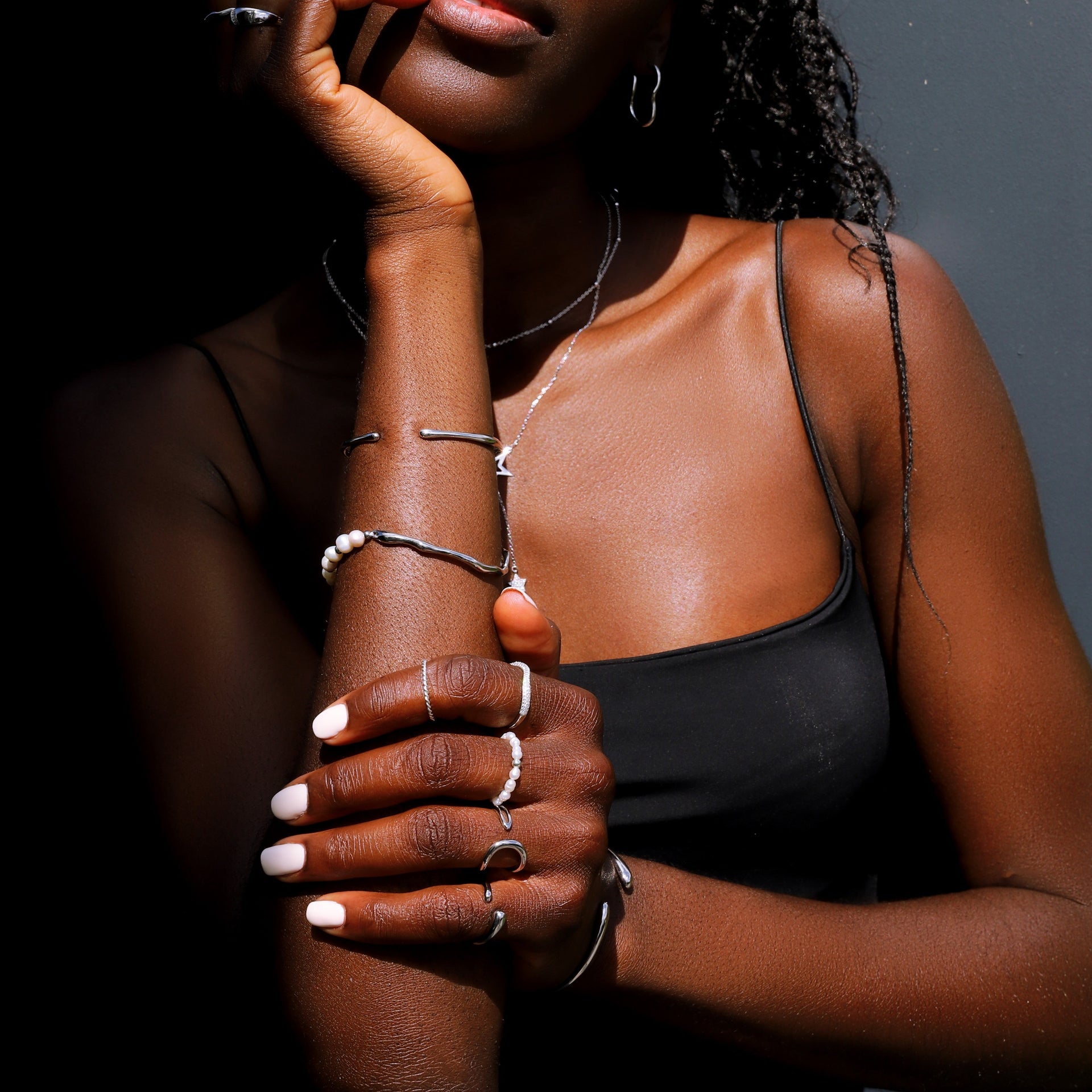 Water Drop Bangle In Silver