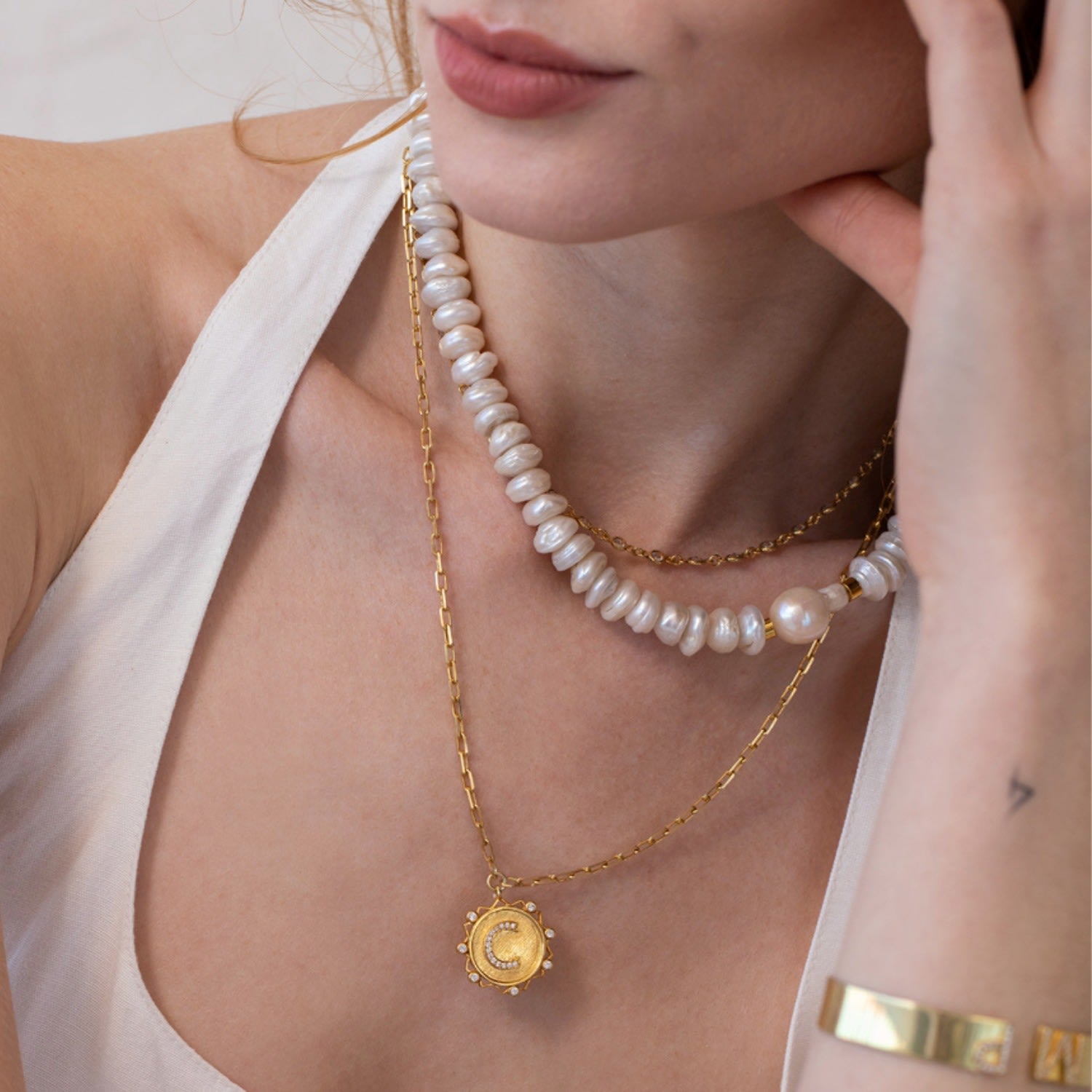 Asymmetrical Baroque Pearl Necklace