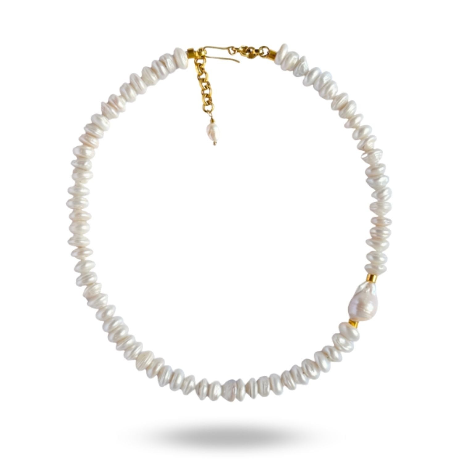 Asymmetrical Baroque Pearl Necklace