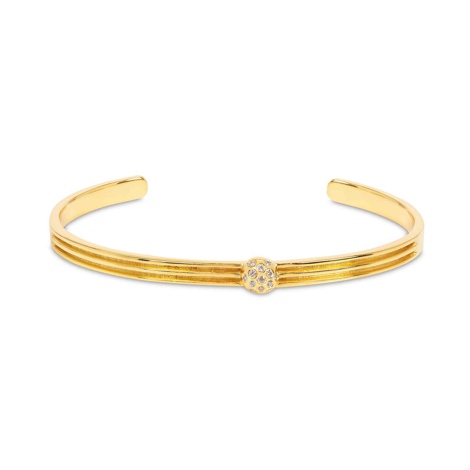 Athena Gold Cuff Bracelet With Sparkles