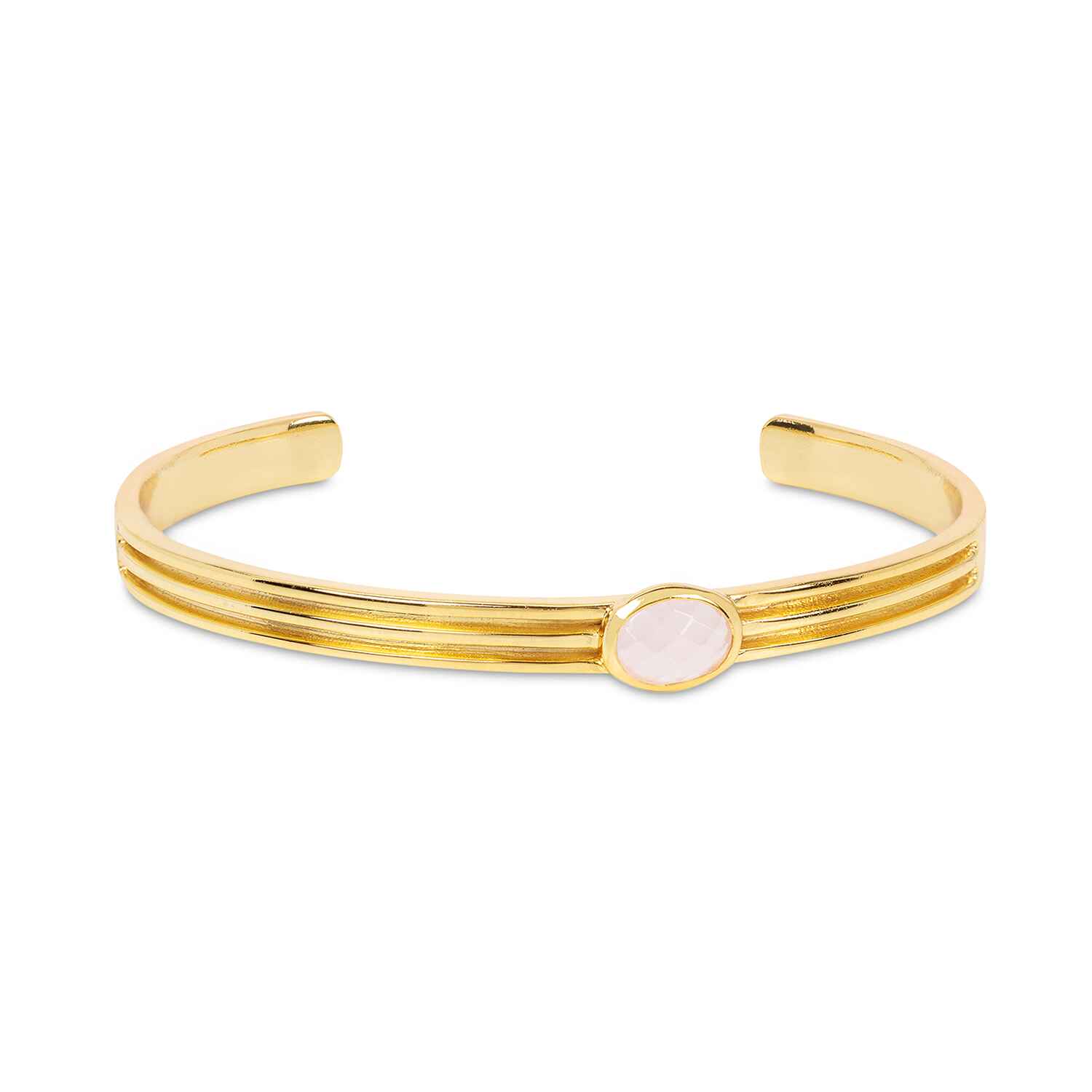 Athena Gold Bracelet With Rose Quartz Gemstone