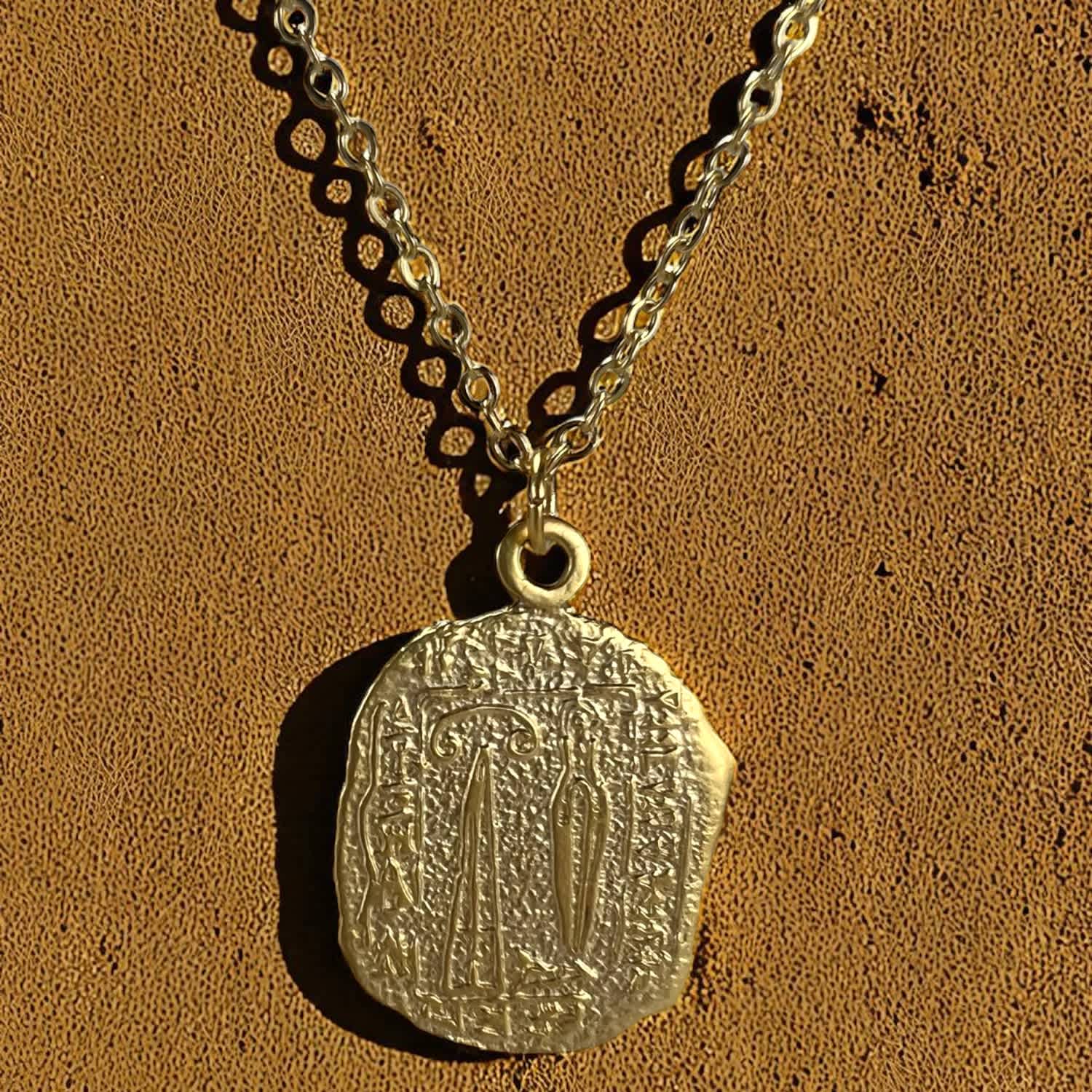 Athena Gold-Plated Ancient Pendant Necklace