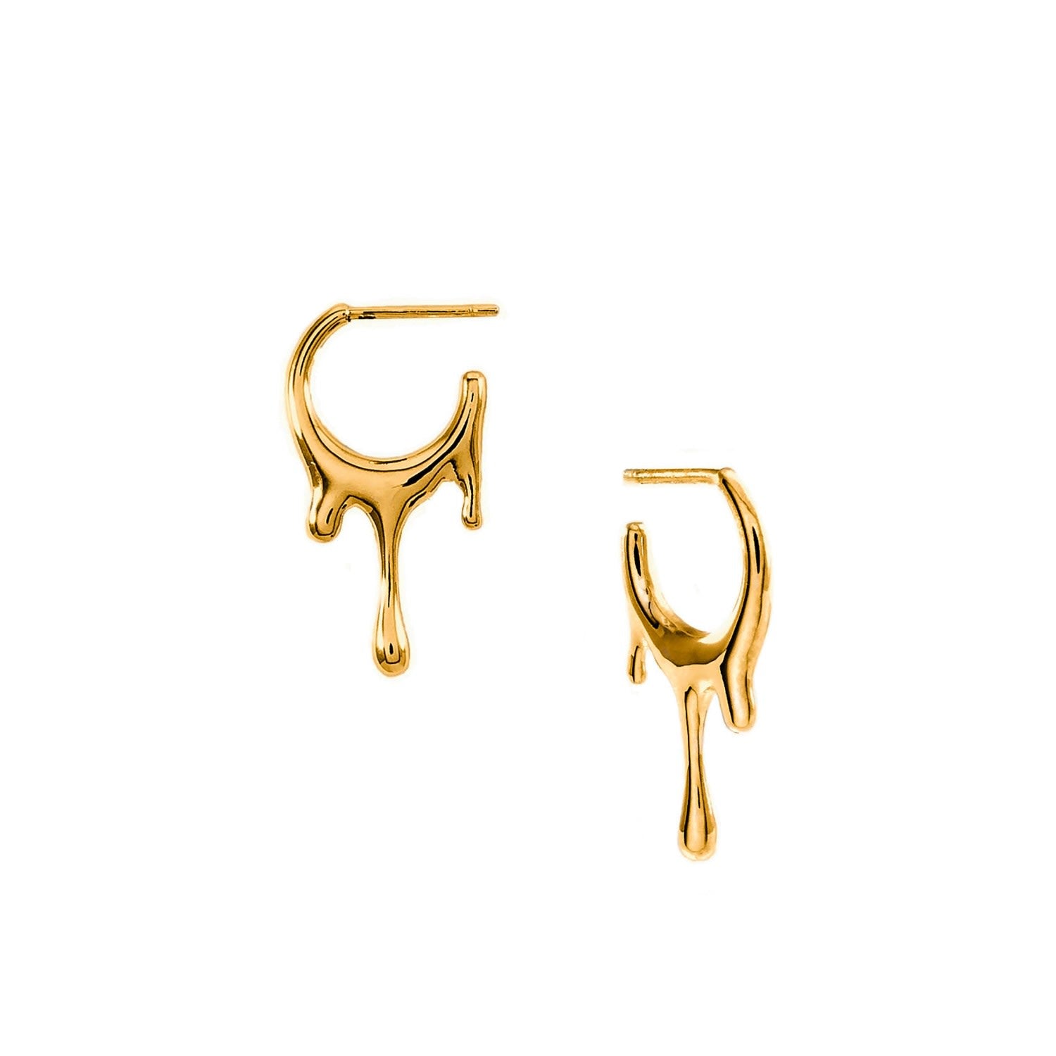 Dripping Circular Gold Vermeil Xs Hoop Earrings