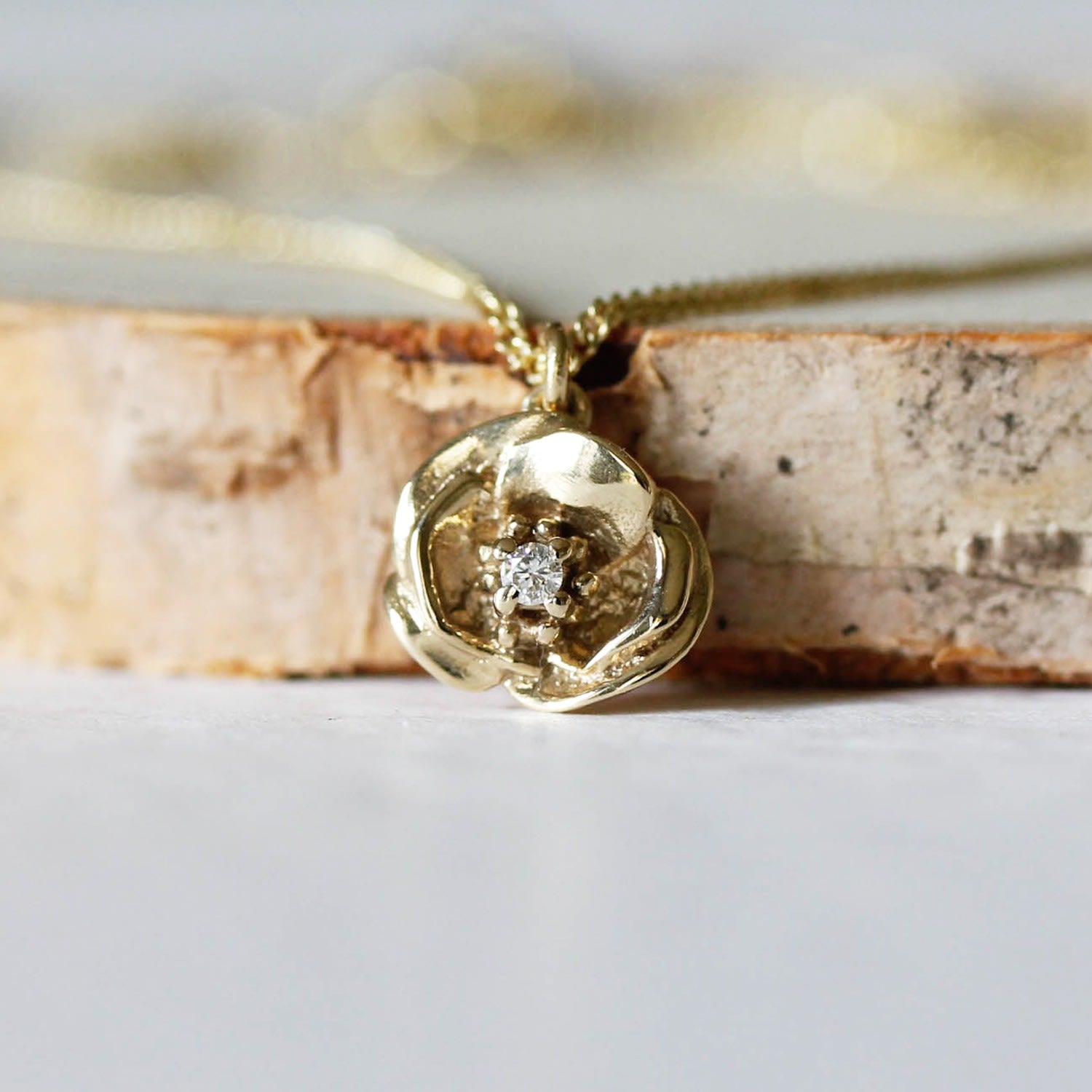 Poppy Diamond Necklace - Gold Vermeil