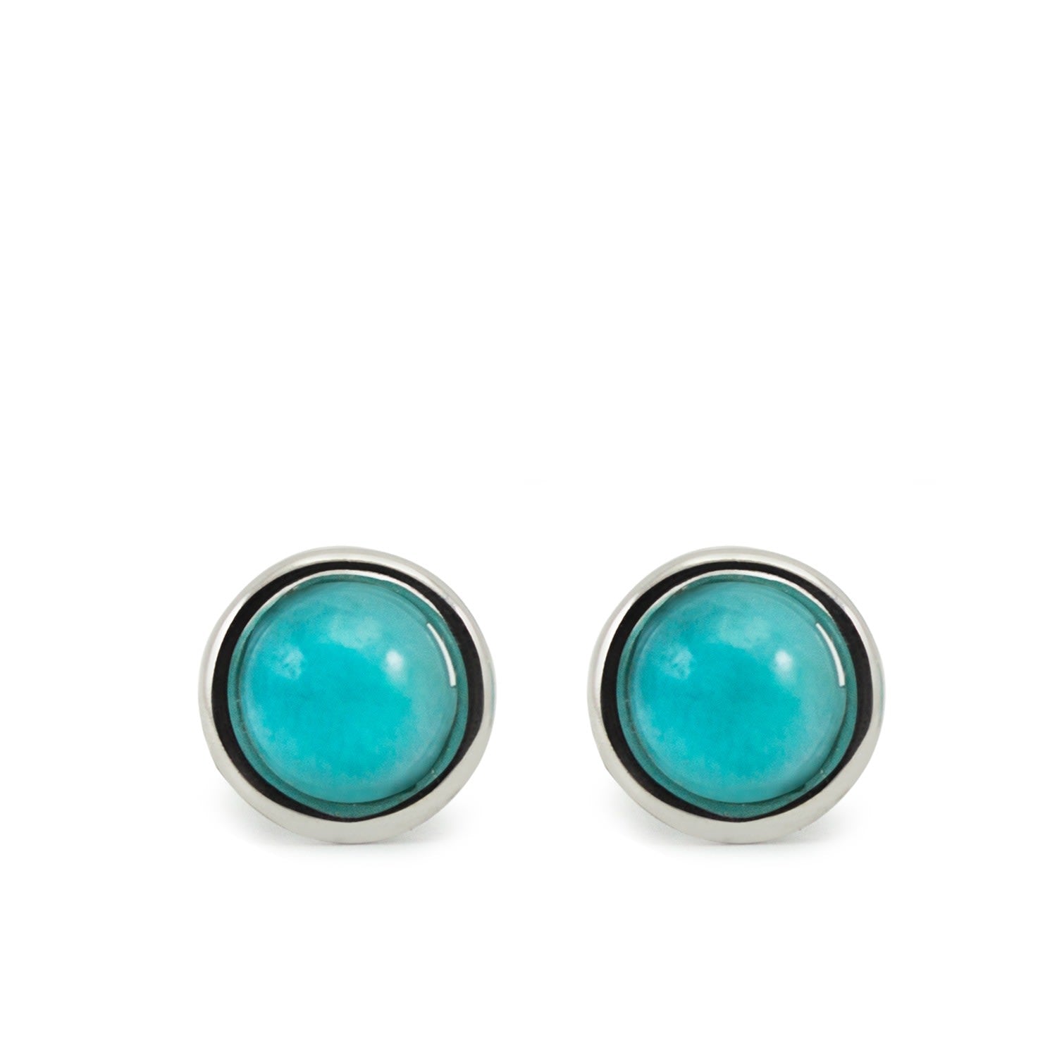Satellite Sterling Silver Amazonite Stud Earrings
