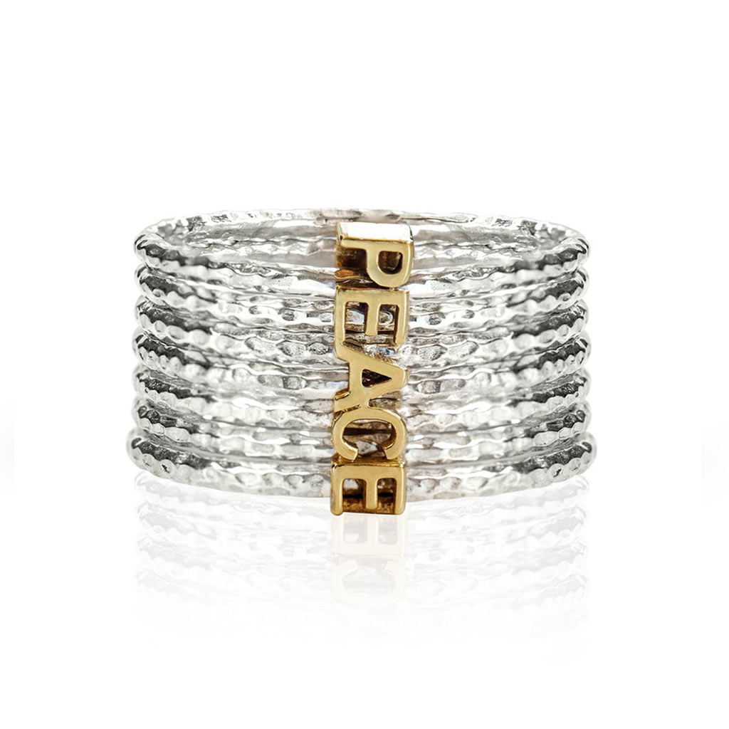 Spin For Peace Silver Spinning Stacking Ring