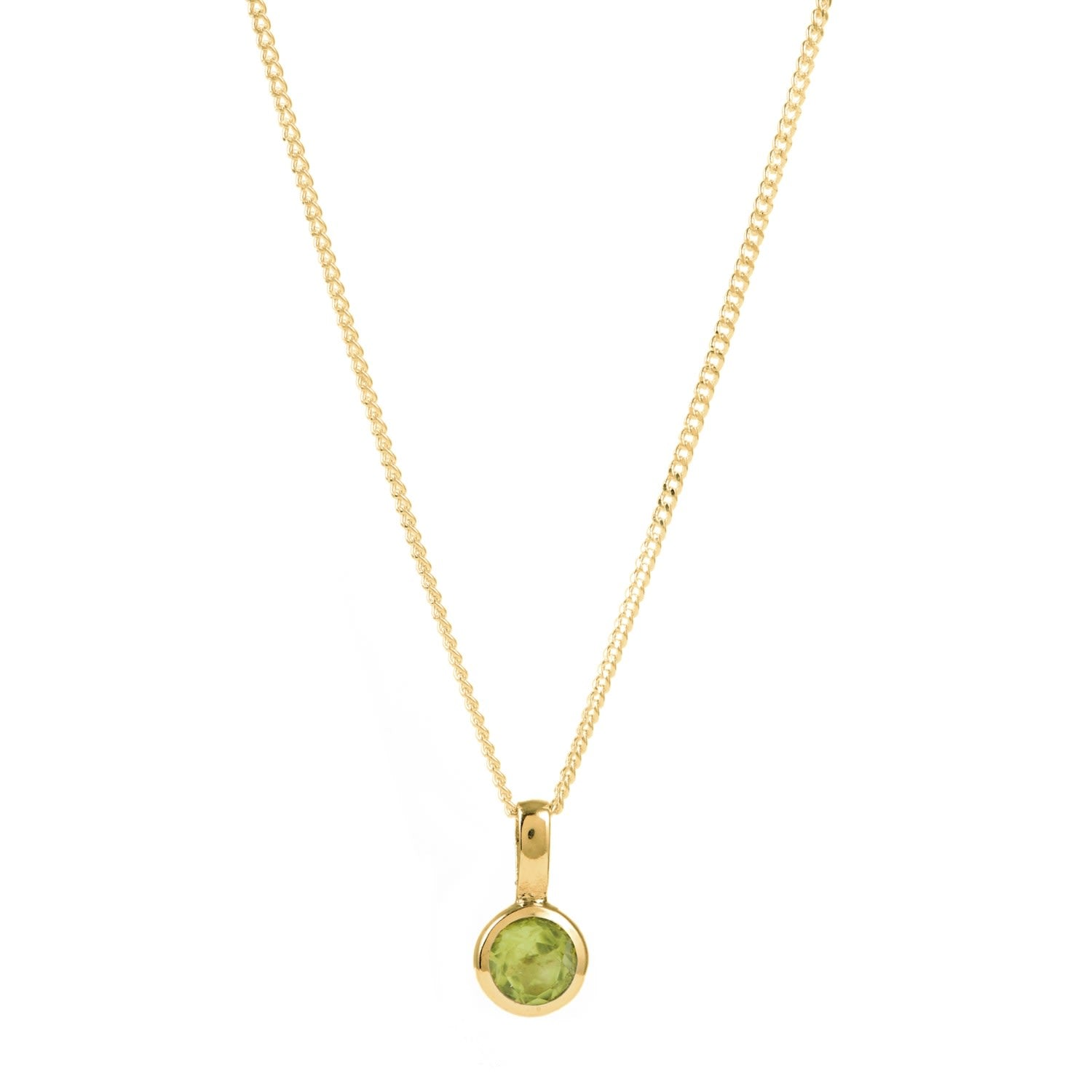 August Birthstone Gold Vermeil Necklace - Peridot