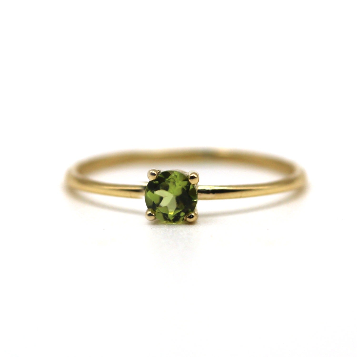 August Birthstone Peridot Yellow Gold Ring