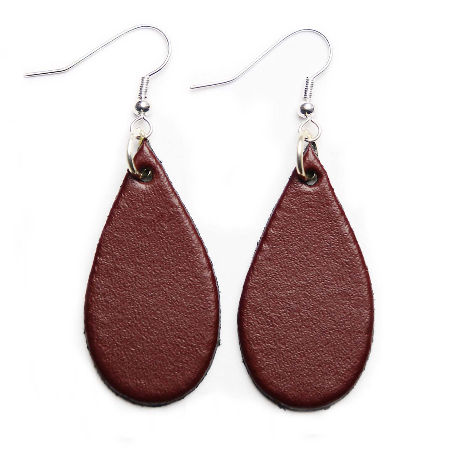 Auricle Oxblood Leather Earrings
