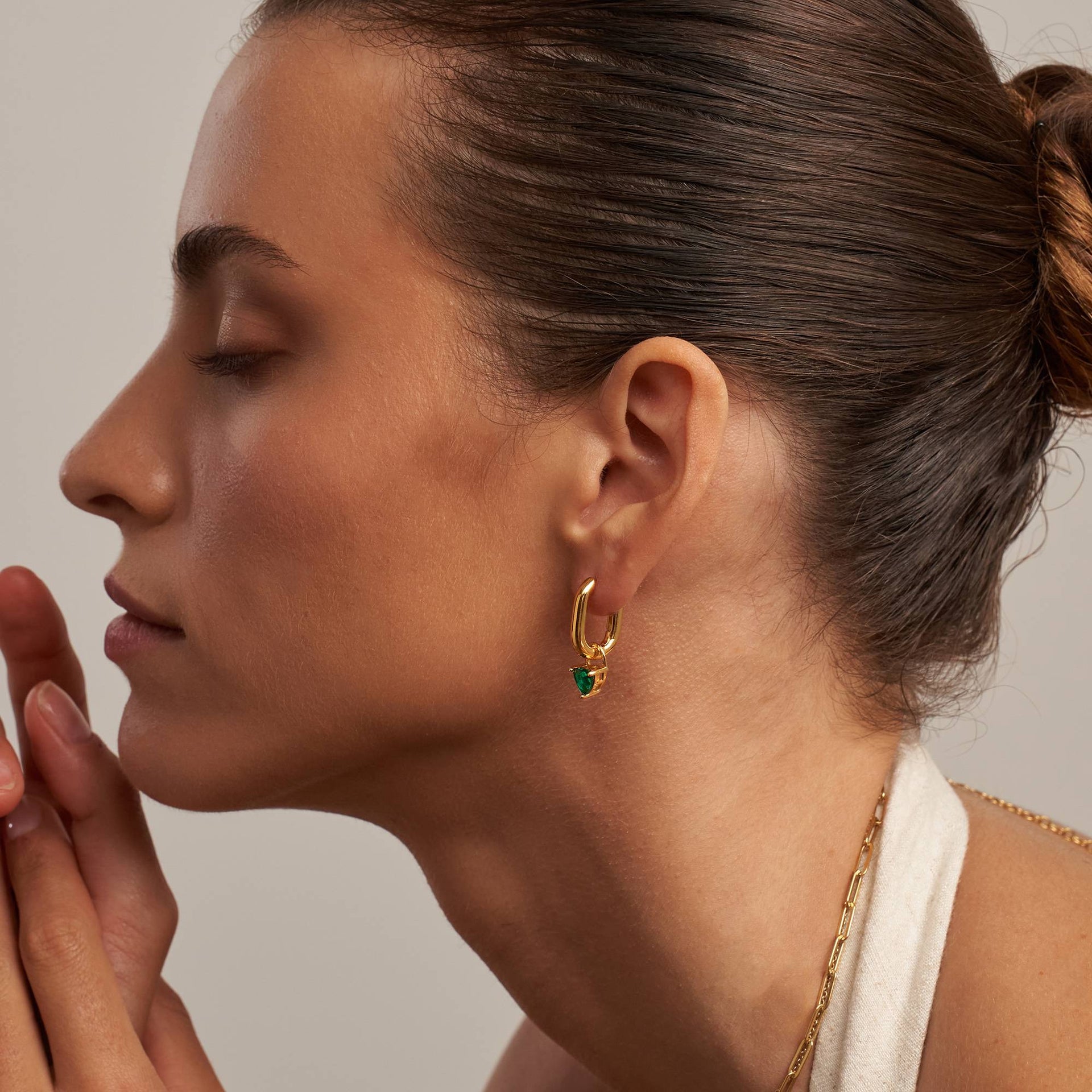 Aurora Birthstone Huggies in 18K Gold Plating