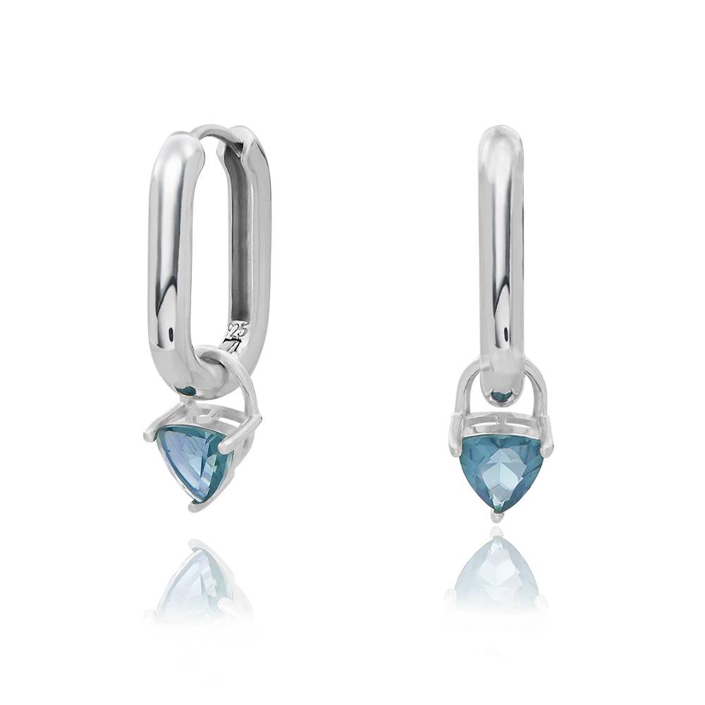 Aurora Birthstone Huggies in Sterling Silver