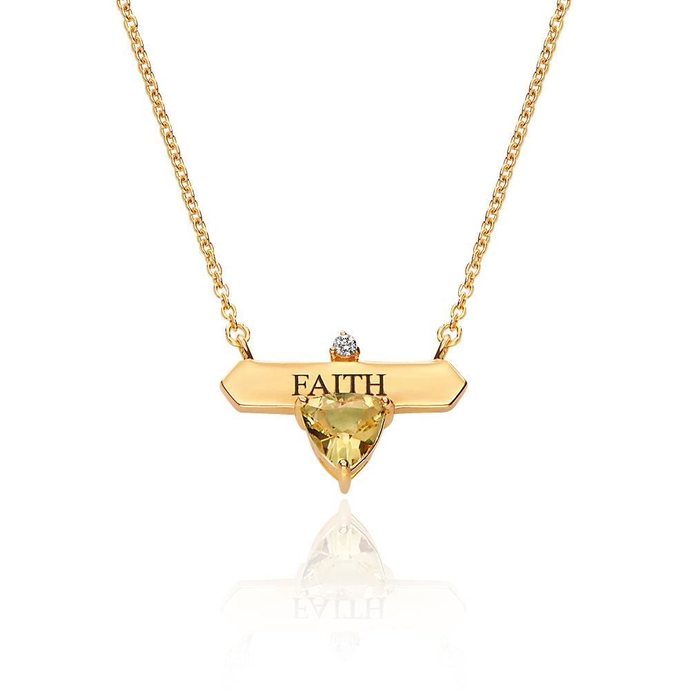 Aurora Birthstone Name Necklace in 18K Gold Vermeil