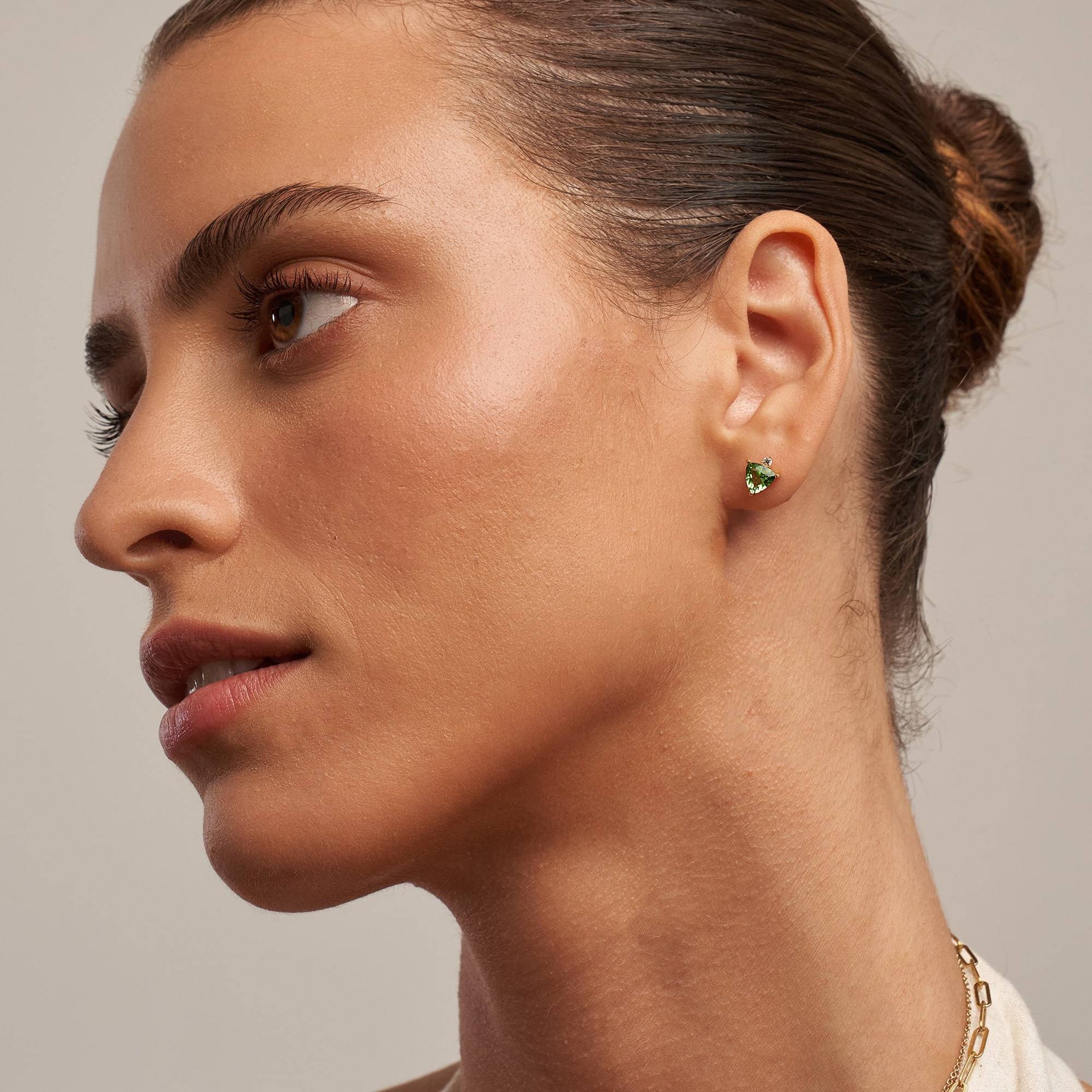 Aurora Birthstone Stud Earrings in 18K Gold Plating