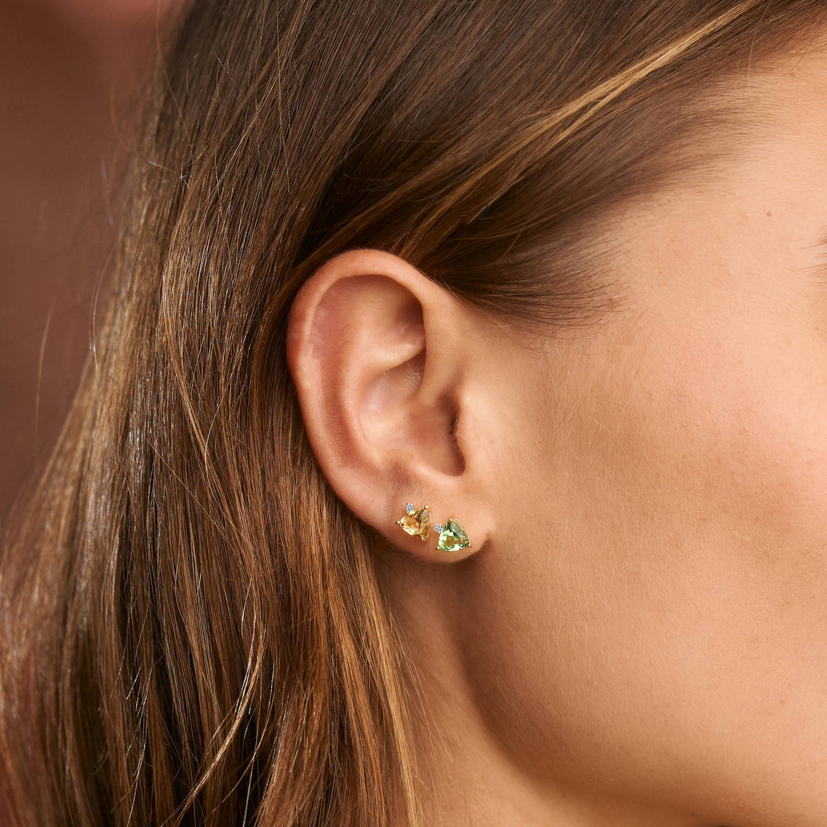 Aurora Birthstone Stud Earrings in 18K Gold Vermeil