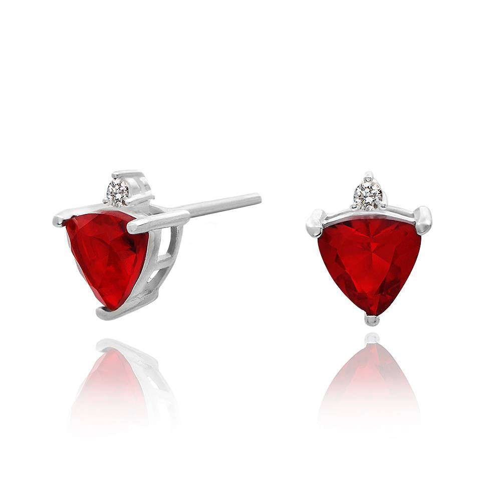 Aurora Birthstone Stud Earrings in Sterling Silver