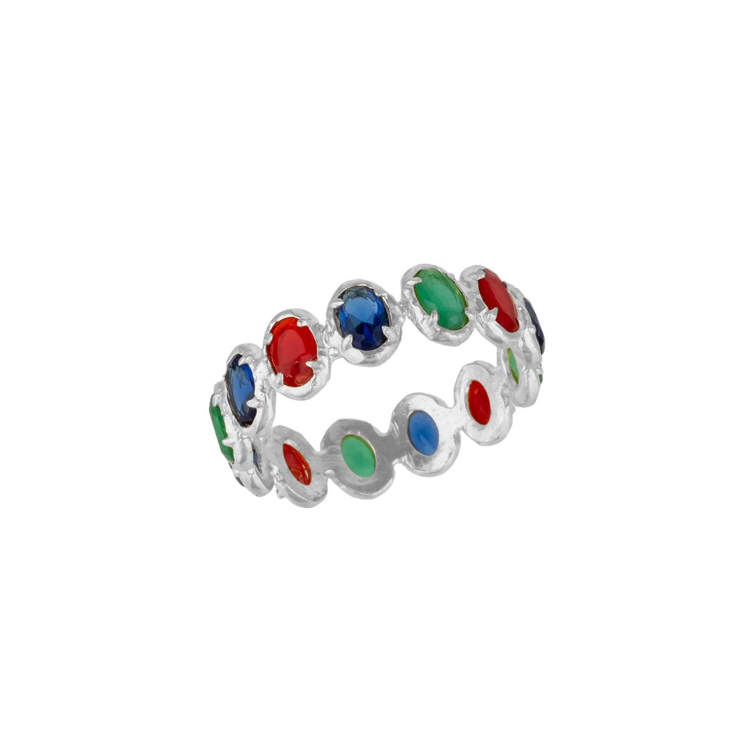 Aurora Crown Silver Oval Ring