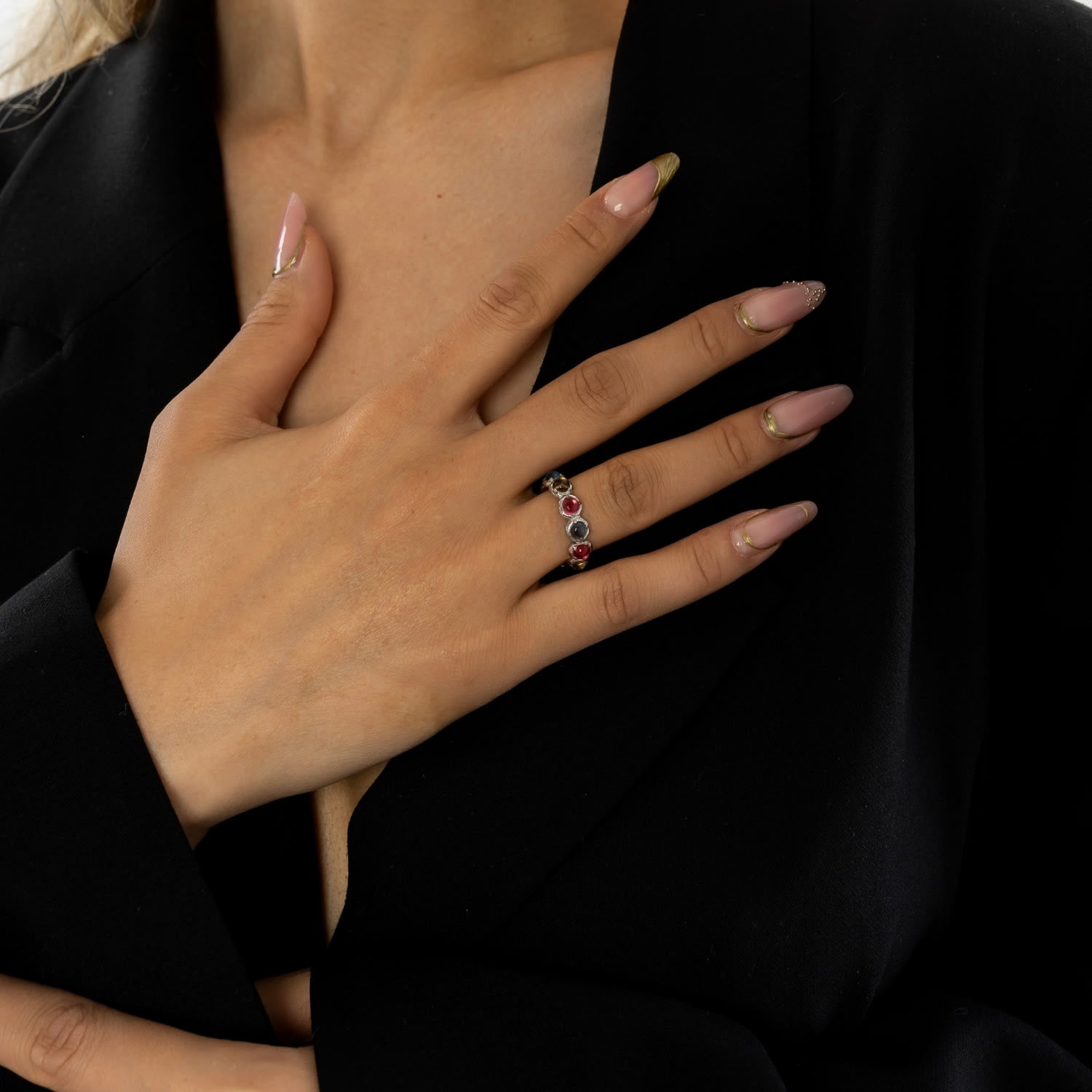 Aurora Crown Silver Round Ring