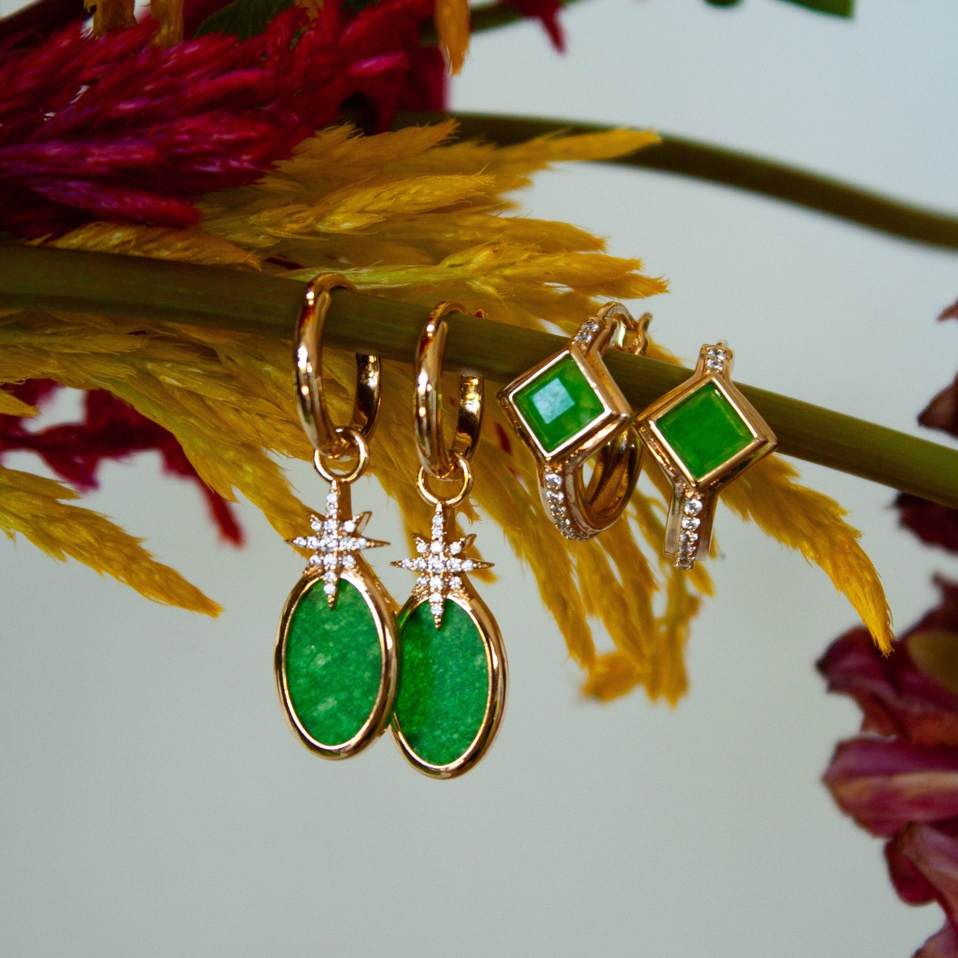 Aurora Drop Earrings Jade
