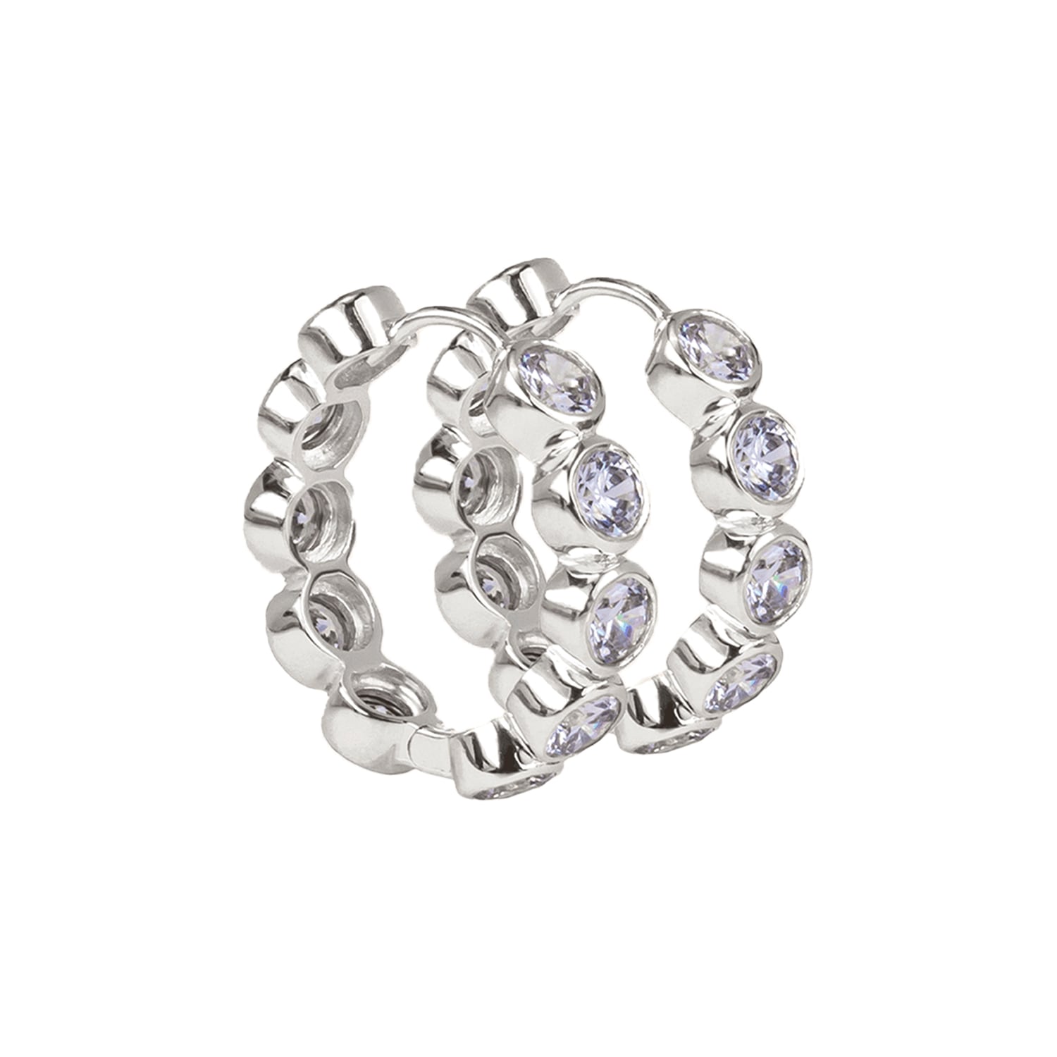 Aurora Earrings - White, Silver