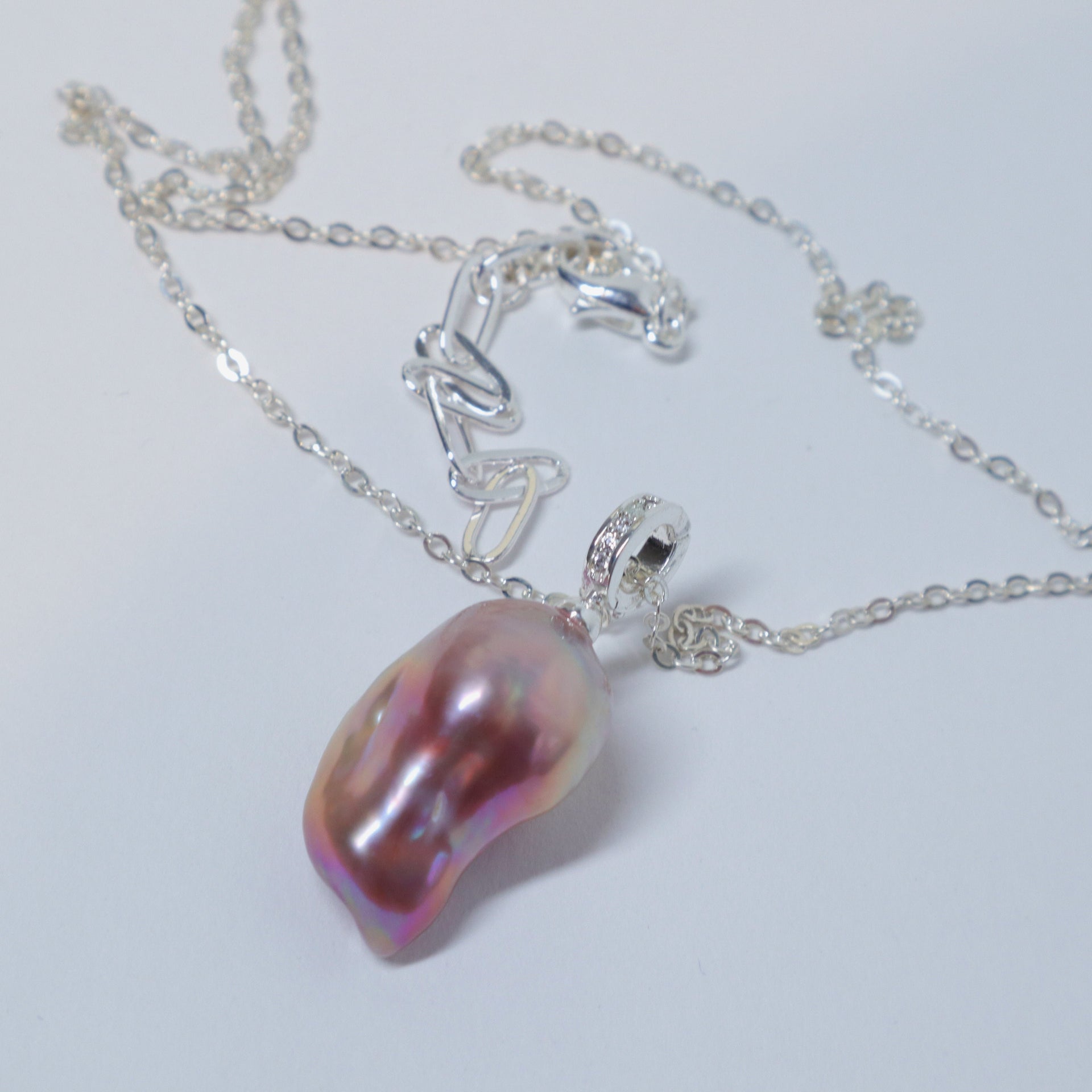 Aurora Pink Baroque Pearl Necklace