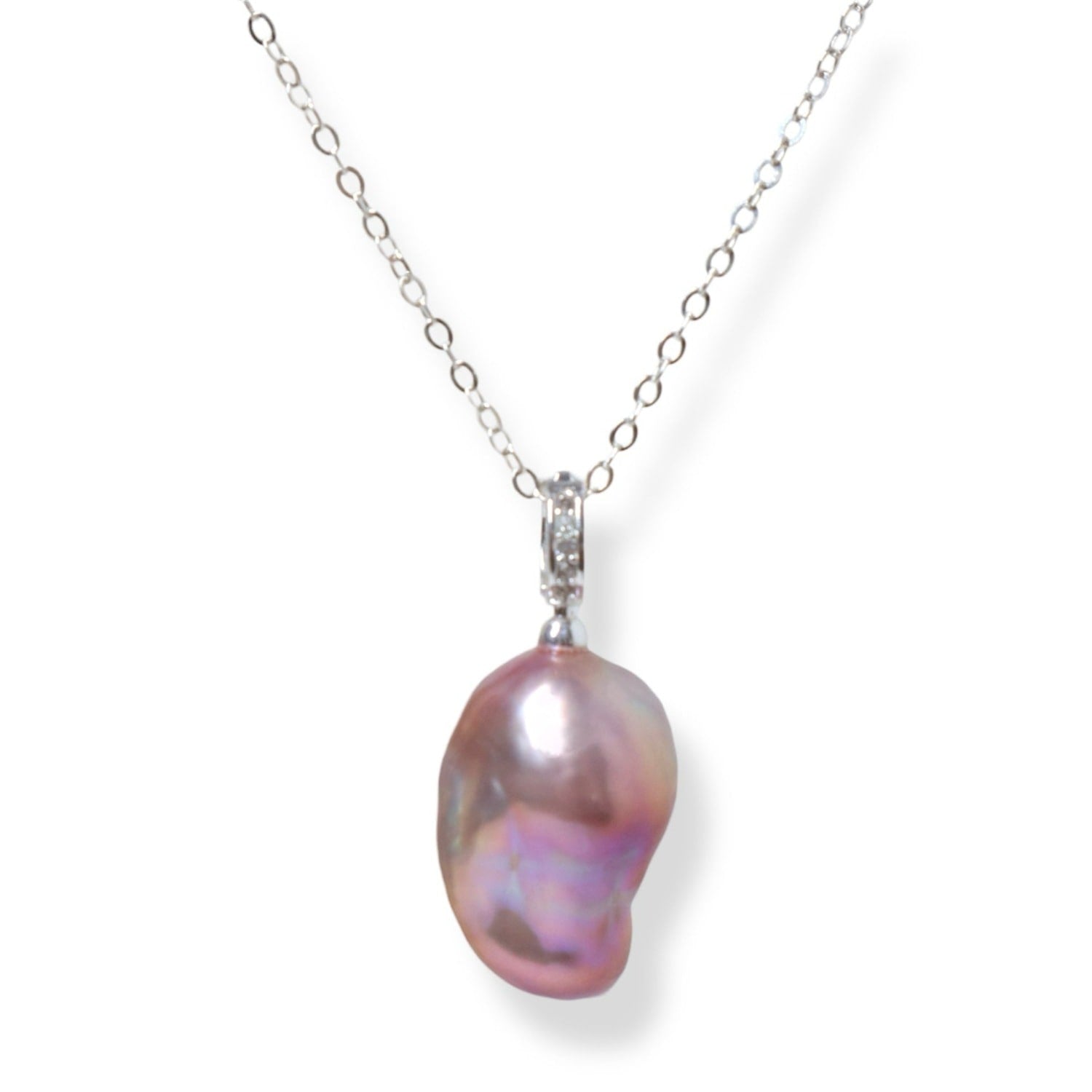 Aurora Pink Baroque Pearl Necklace