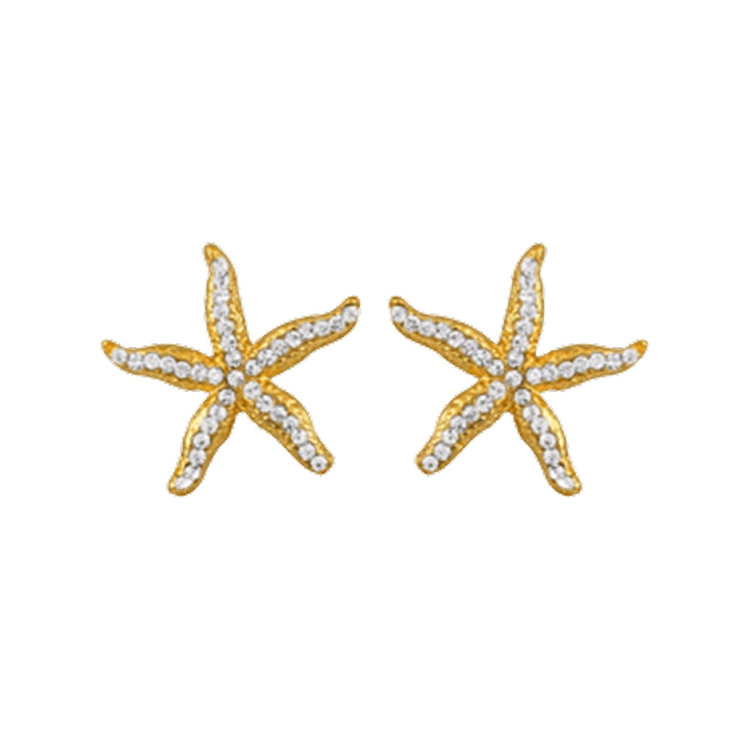 Aurora's Crystal Starfish Gold Earrings Daphne X Oceanus