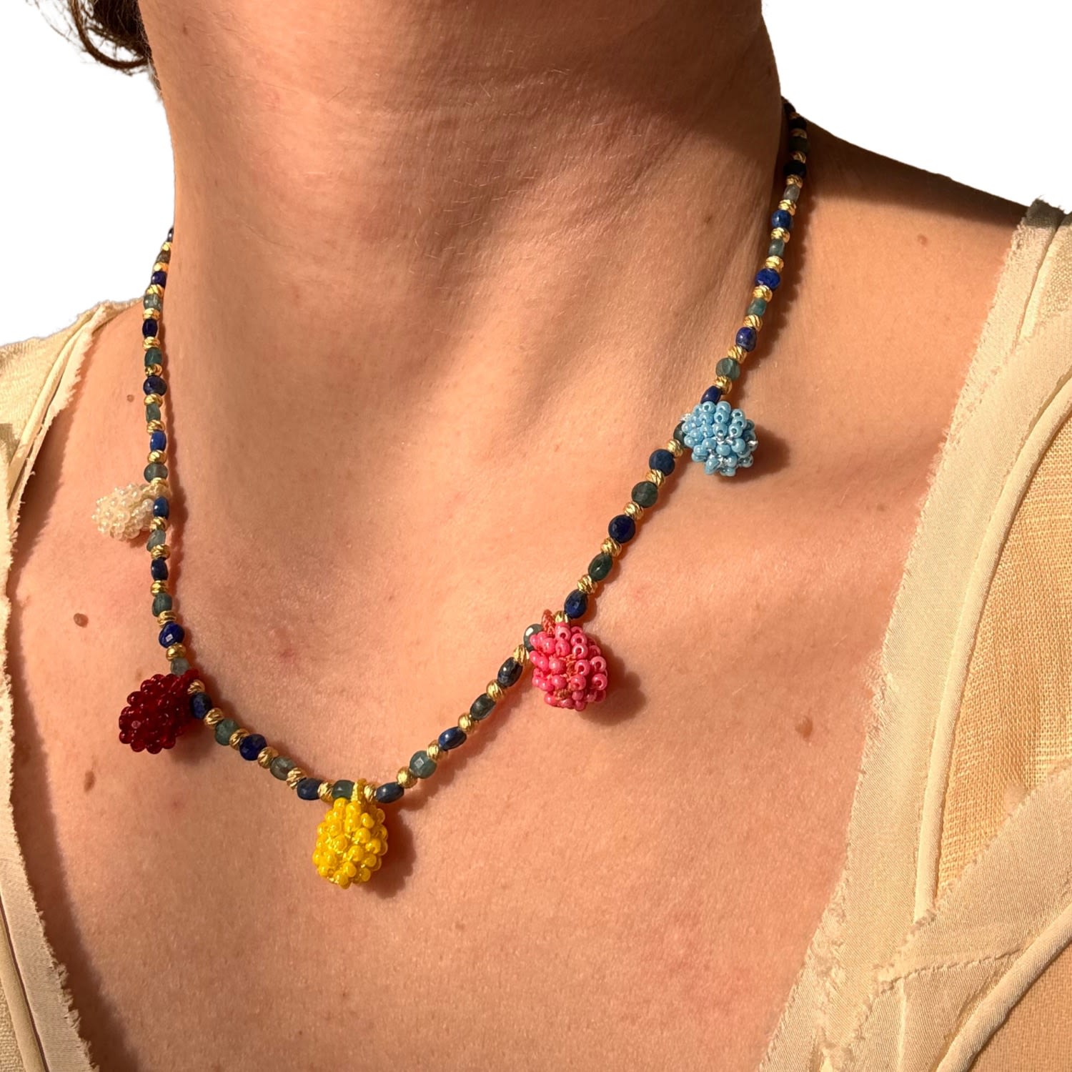 Authentic Handmade Beads Yellow Necklace