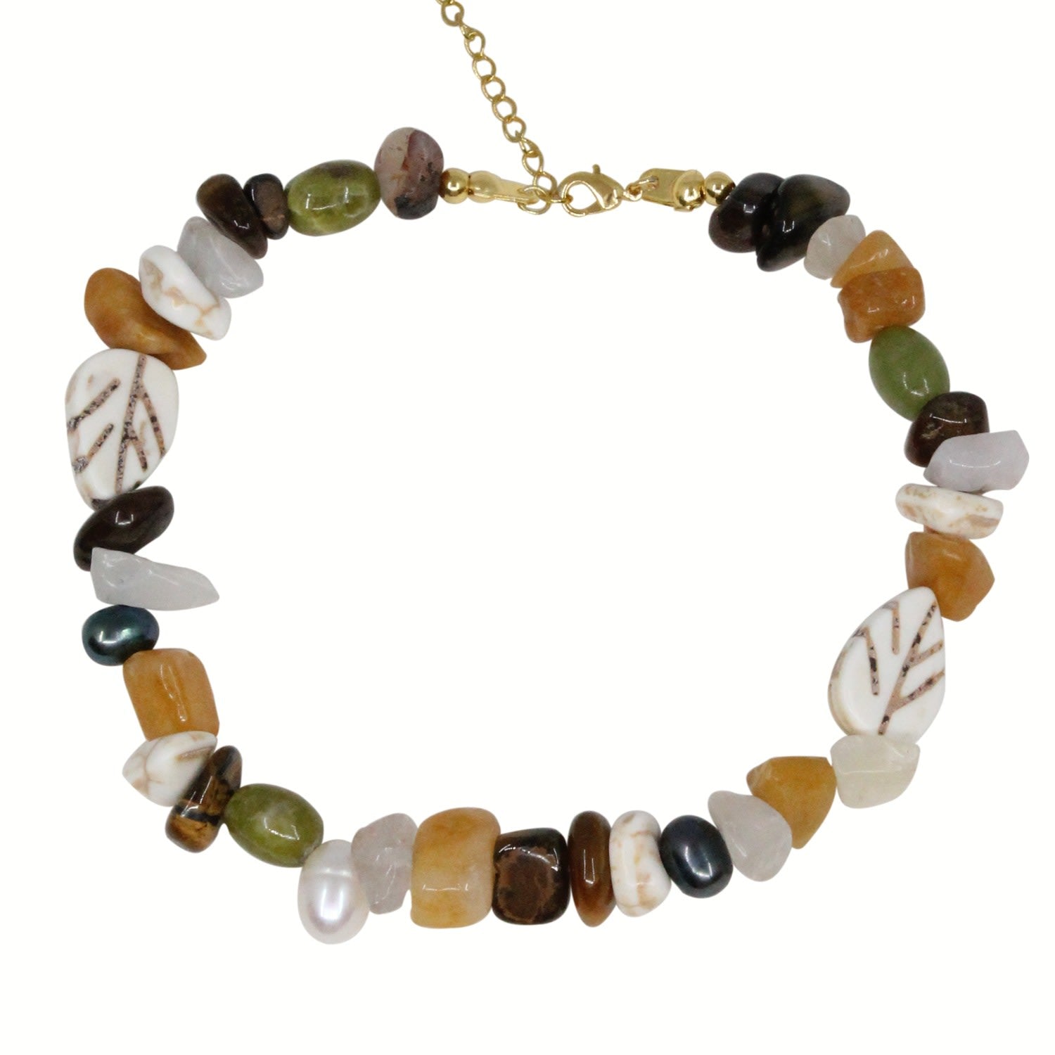 Autumn Elegance Gemstone And Pearl Bracelet