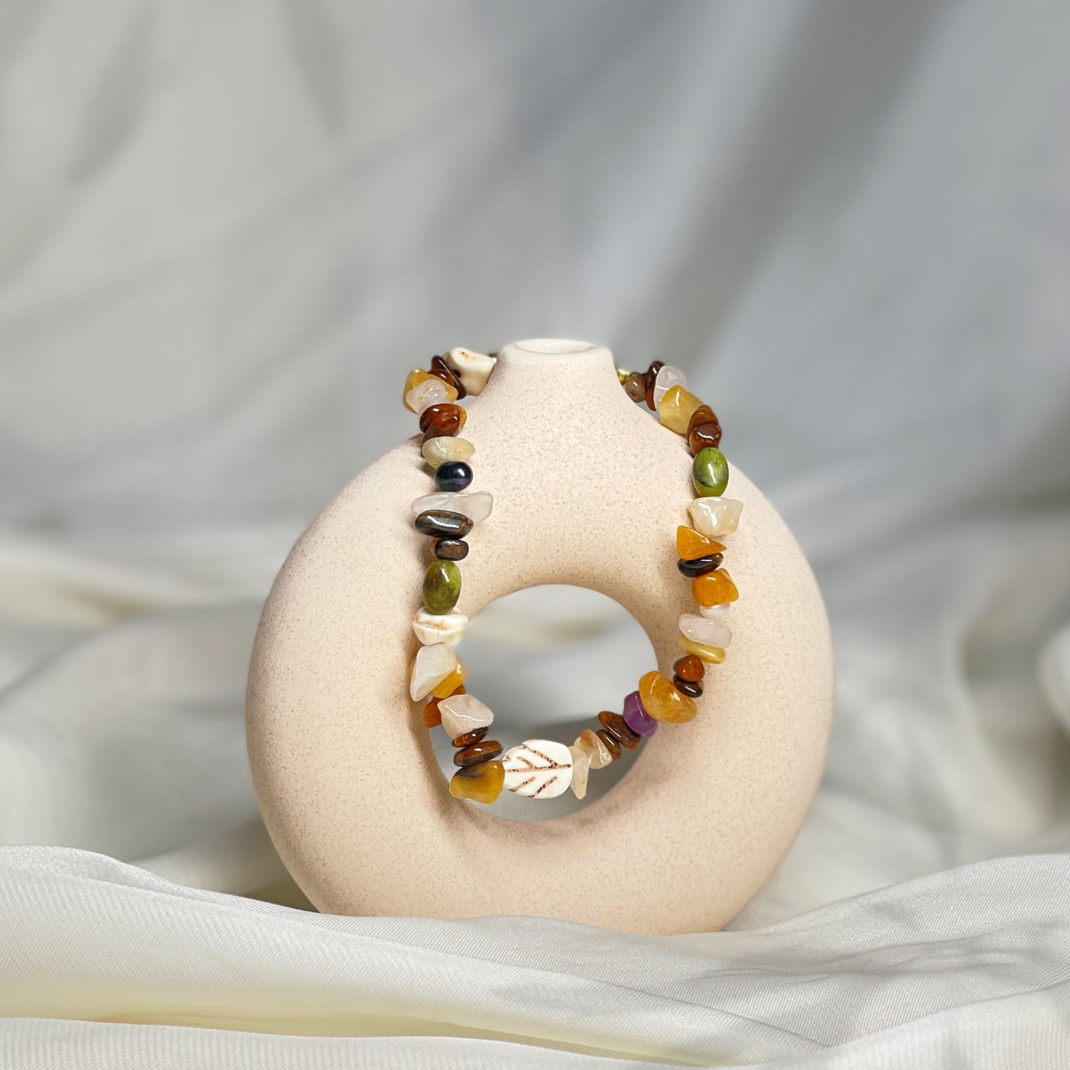 Autumn Elegance Gemstone And Pearl Bracelet