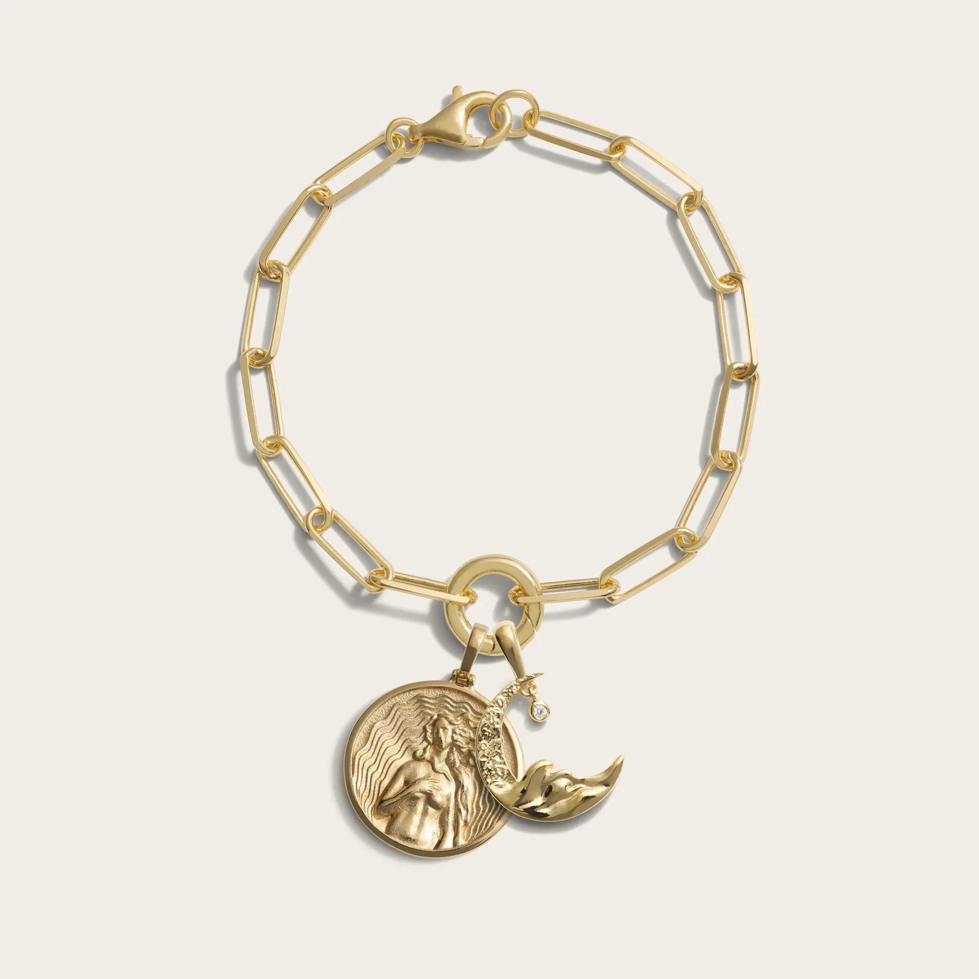Aphrodite Moon Wave Charm Bracelet