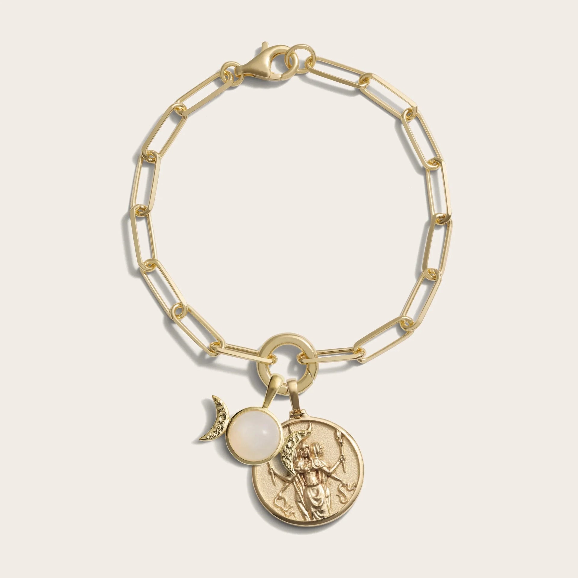 Hecate Triple Moon Charm Bracelet