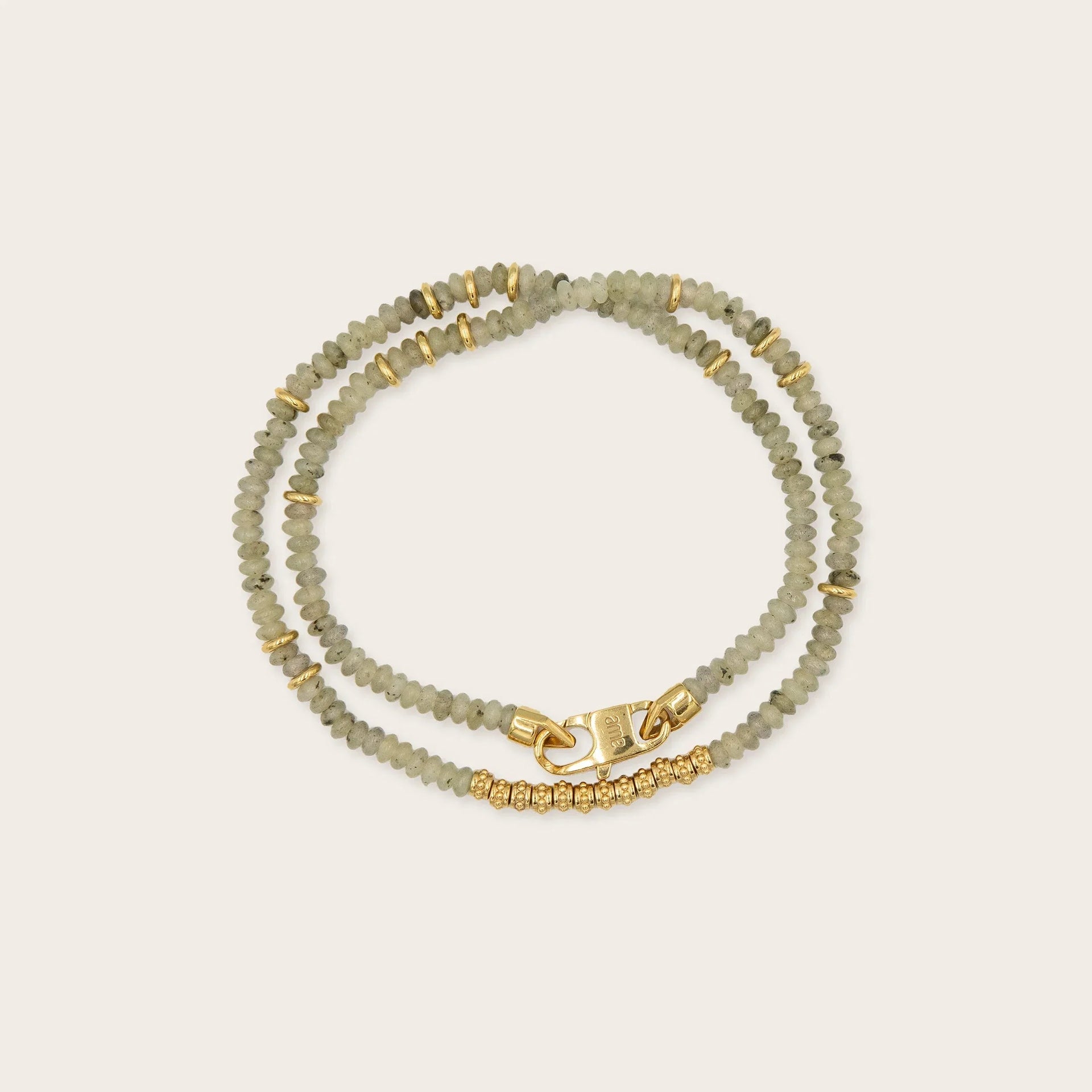 Labradorite Heishi Double Wrap Bracelet