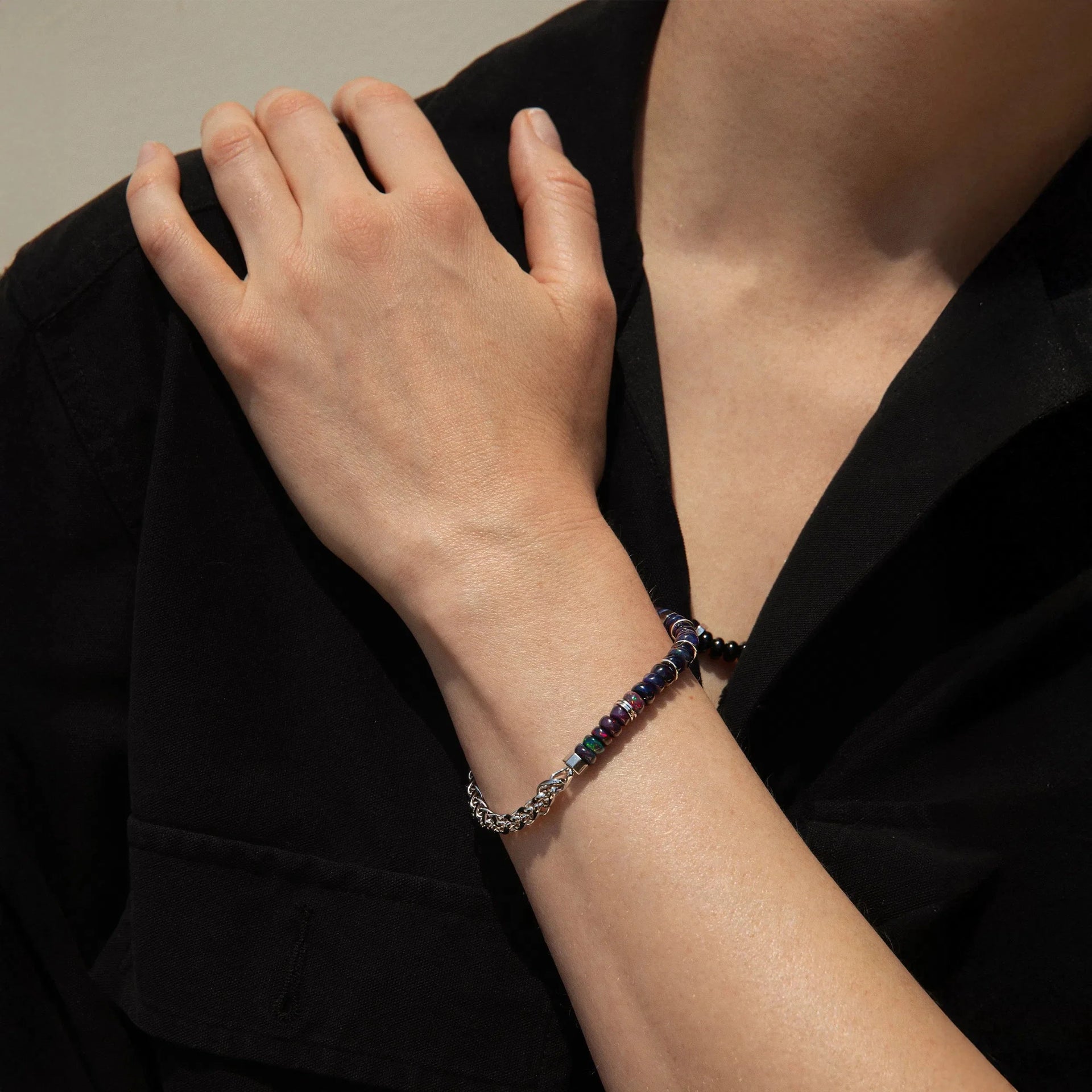 Black Opal Meditation Bracelet