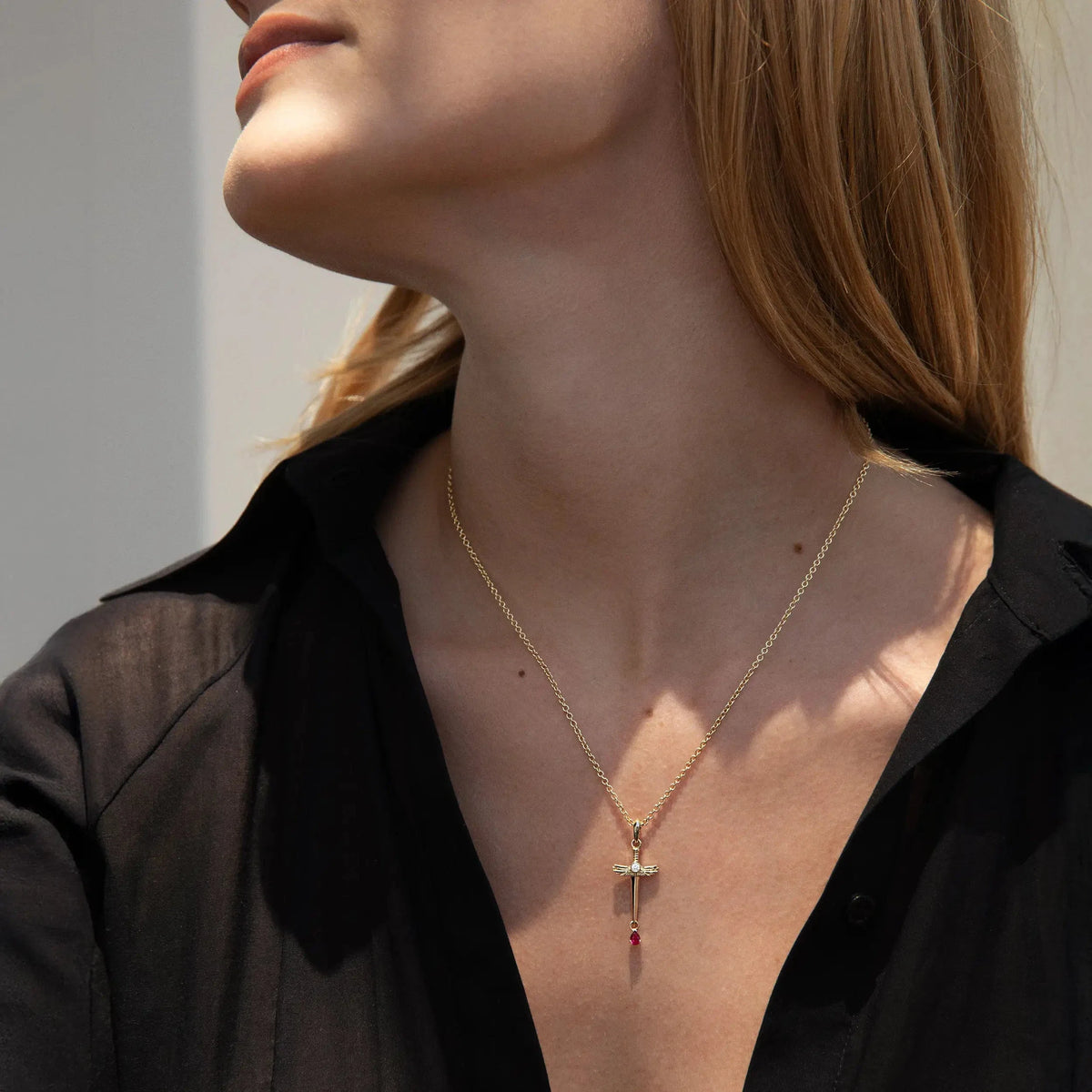 Ruby Sword Necklace