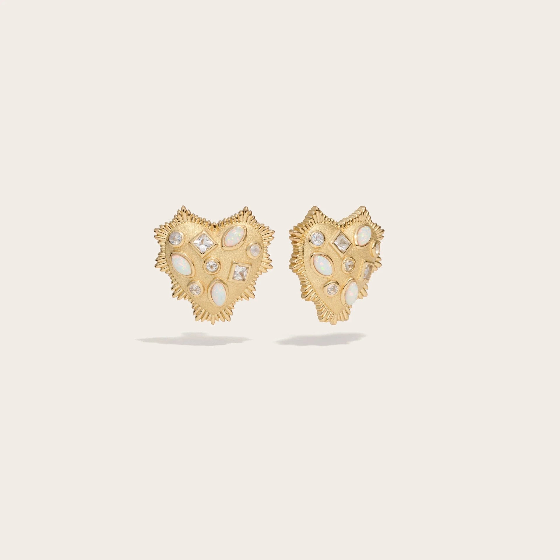 Gemstone Radiant Heart Studs