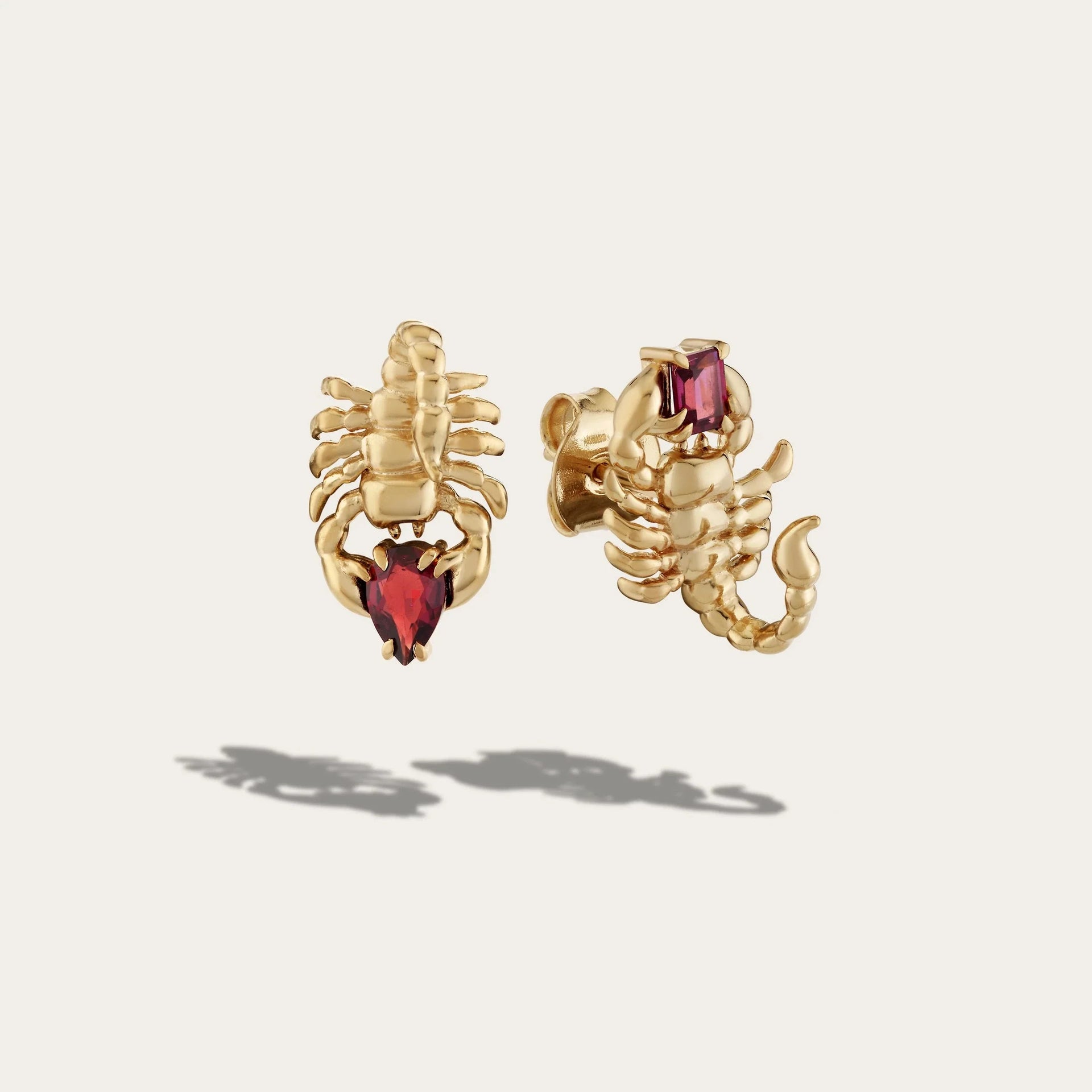 Gemstone Scorpion Studs Pair