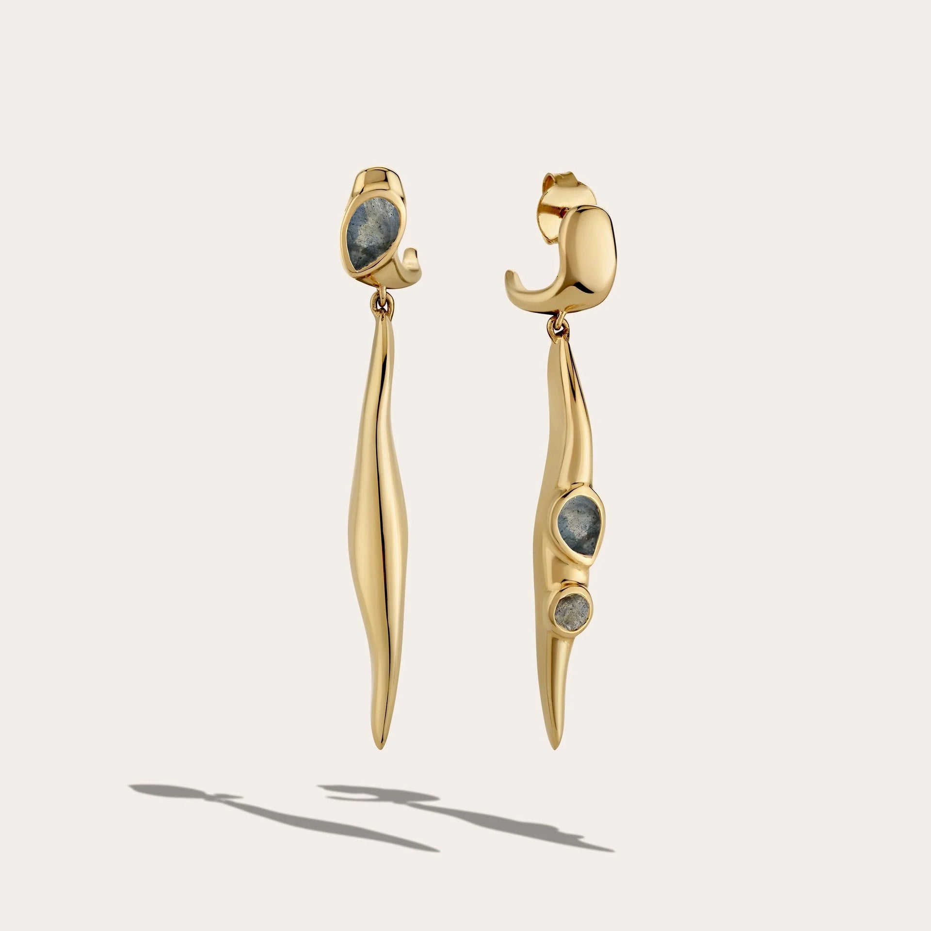 Molten Gemstone Drop Earrings