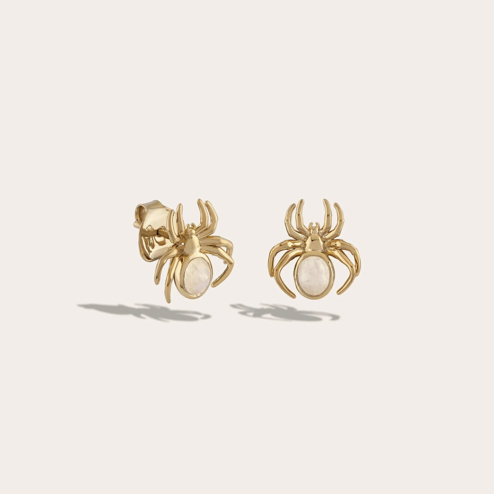 Moonstone Spider Studs