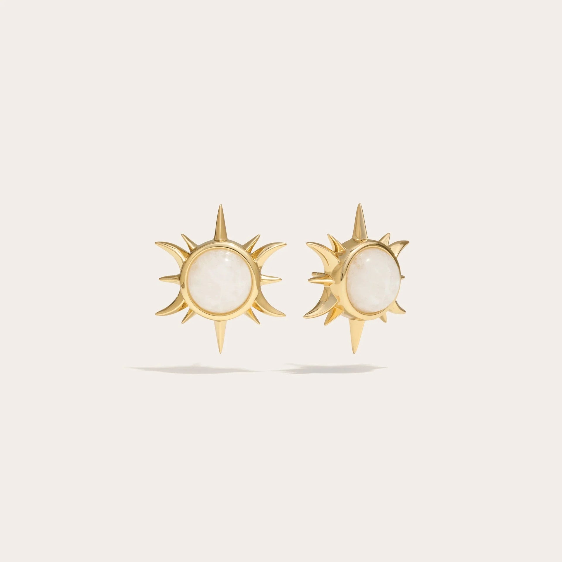 Moonstone Triple Moon Studs