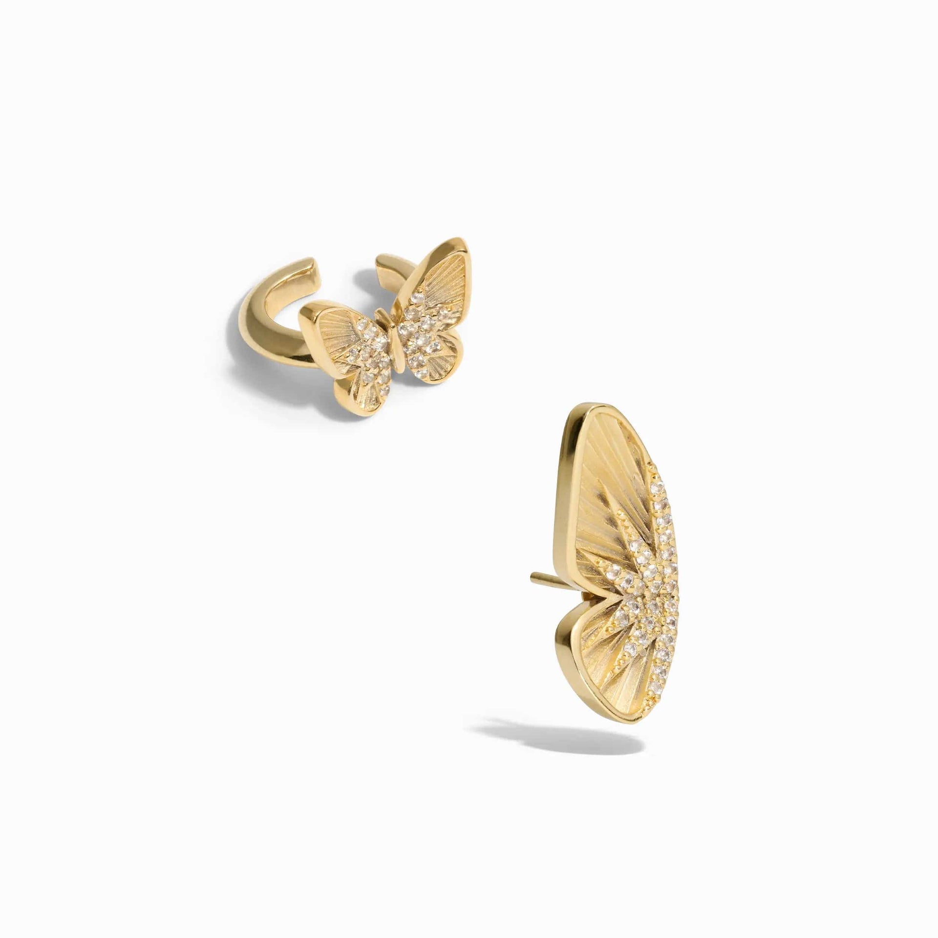 Pavé Butterfly Ear Cuff Set