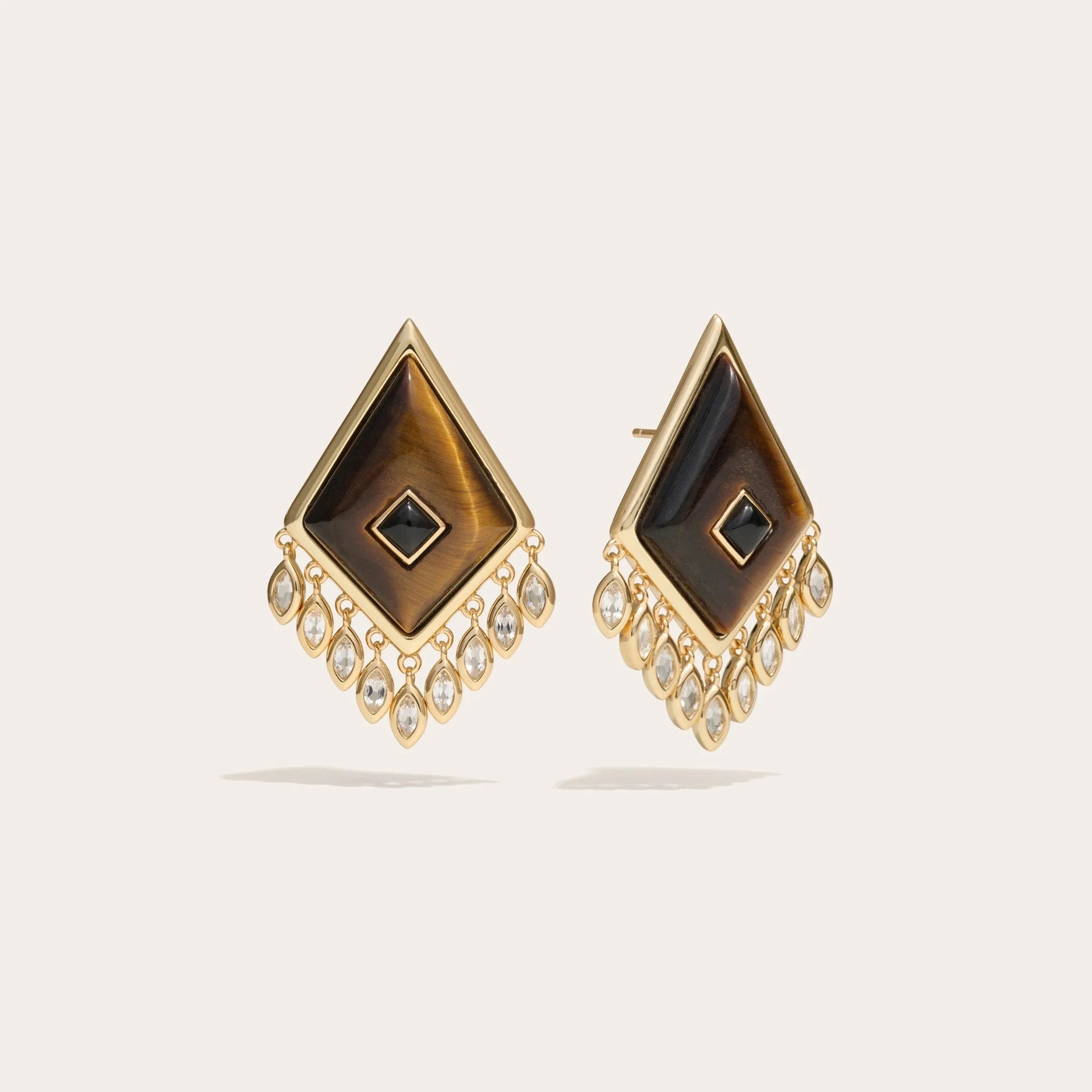 Tiger's Eye Boho Kite Earrings