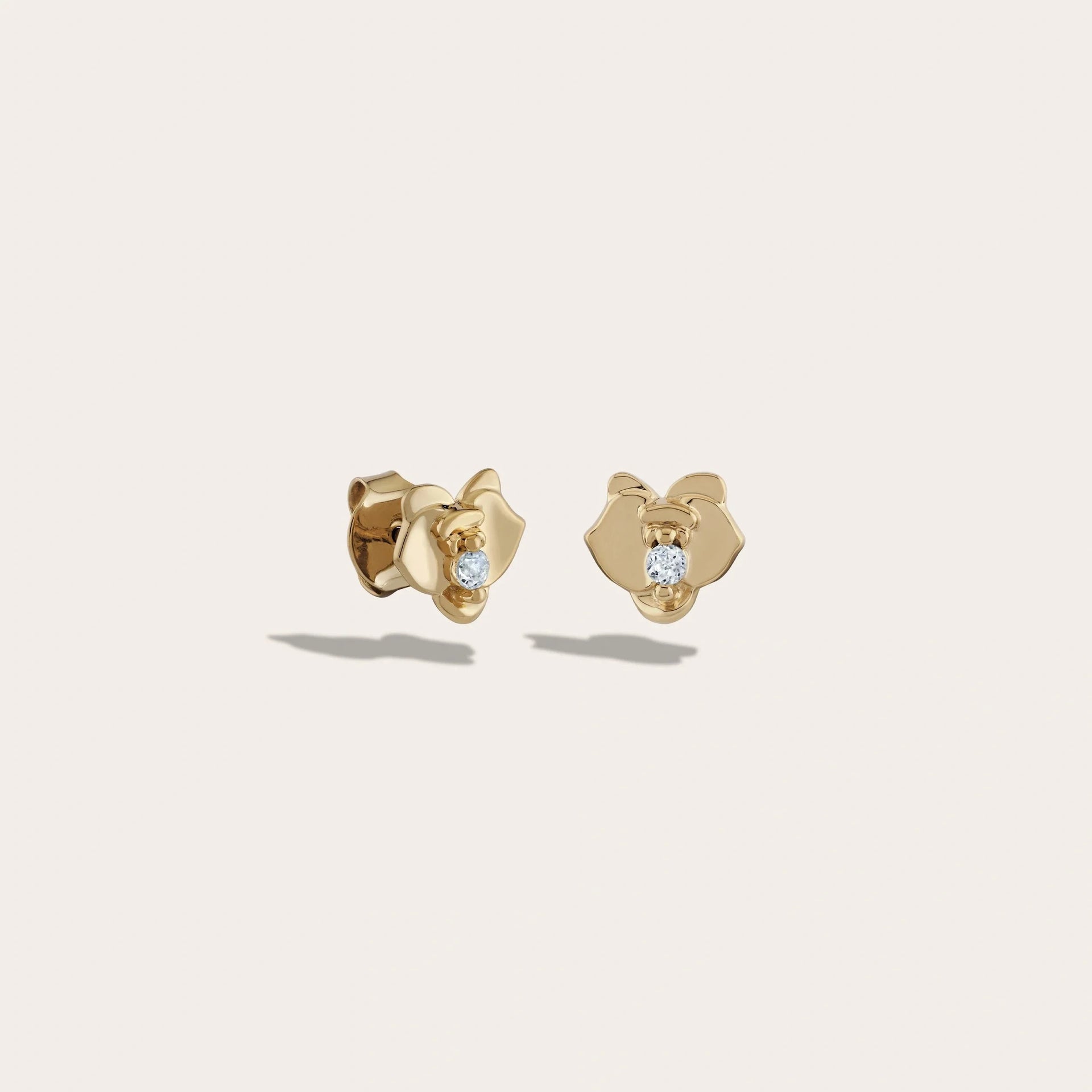 White Topaz Orchid Studs